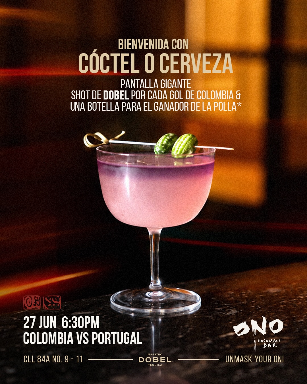 Ono Hosomaki Bar Facebook ad: Este 27 abrimos puertas desde las 5pm para…