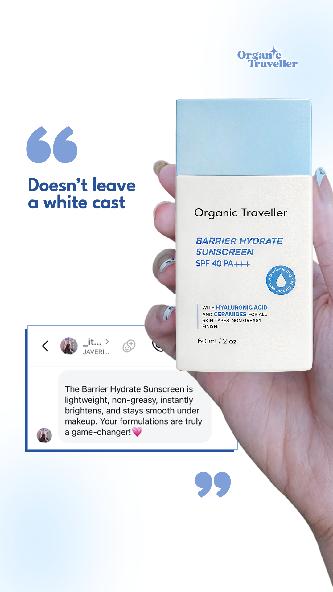 Organic Traveller - Skincare Facebook ad
