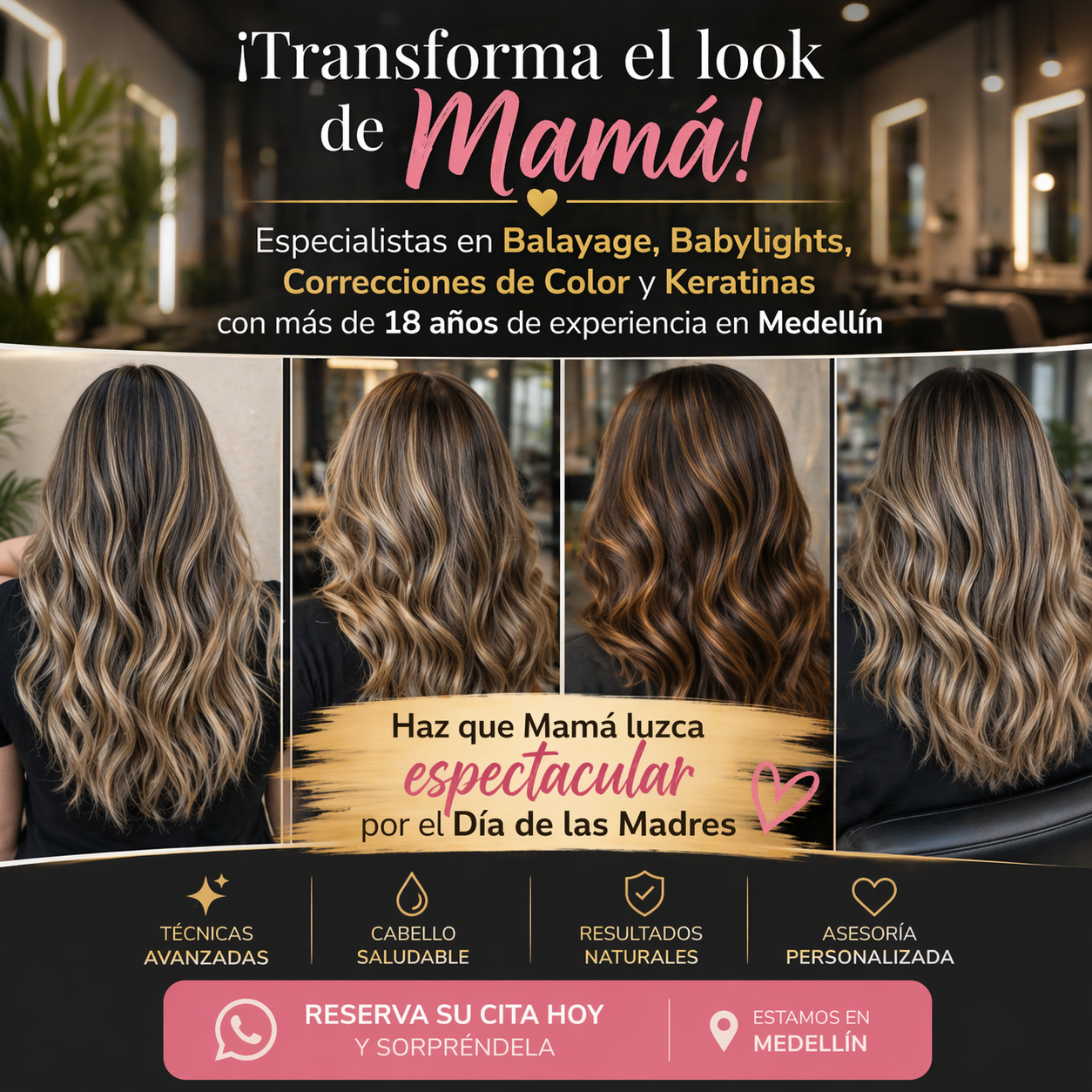 Diana Gómez Estilista Profesional Facebook ad: Chatea con nosotros