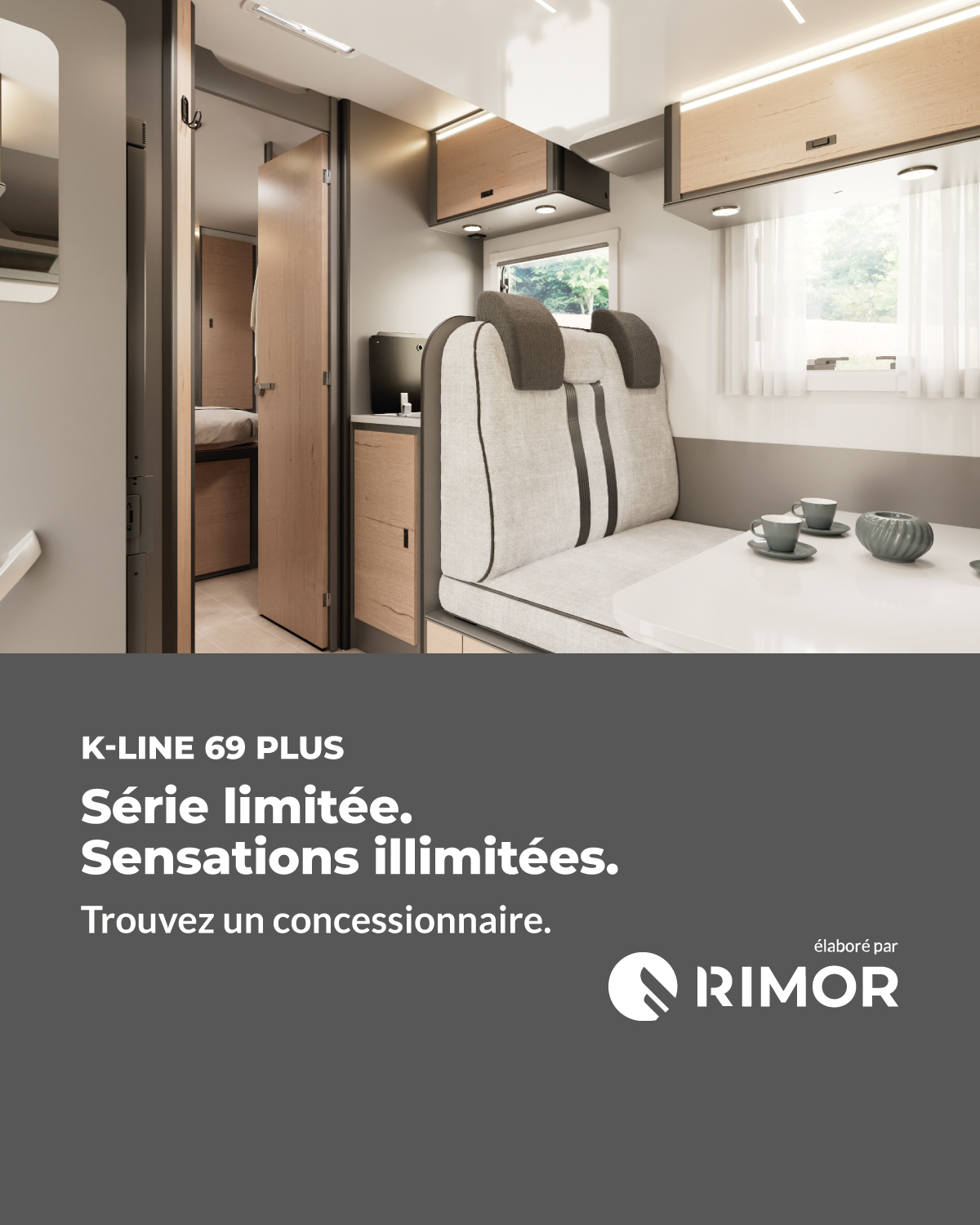 Rimor Facebook ad: Prêt pour le départ? Découvrez le K-LINE 69 PLUS