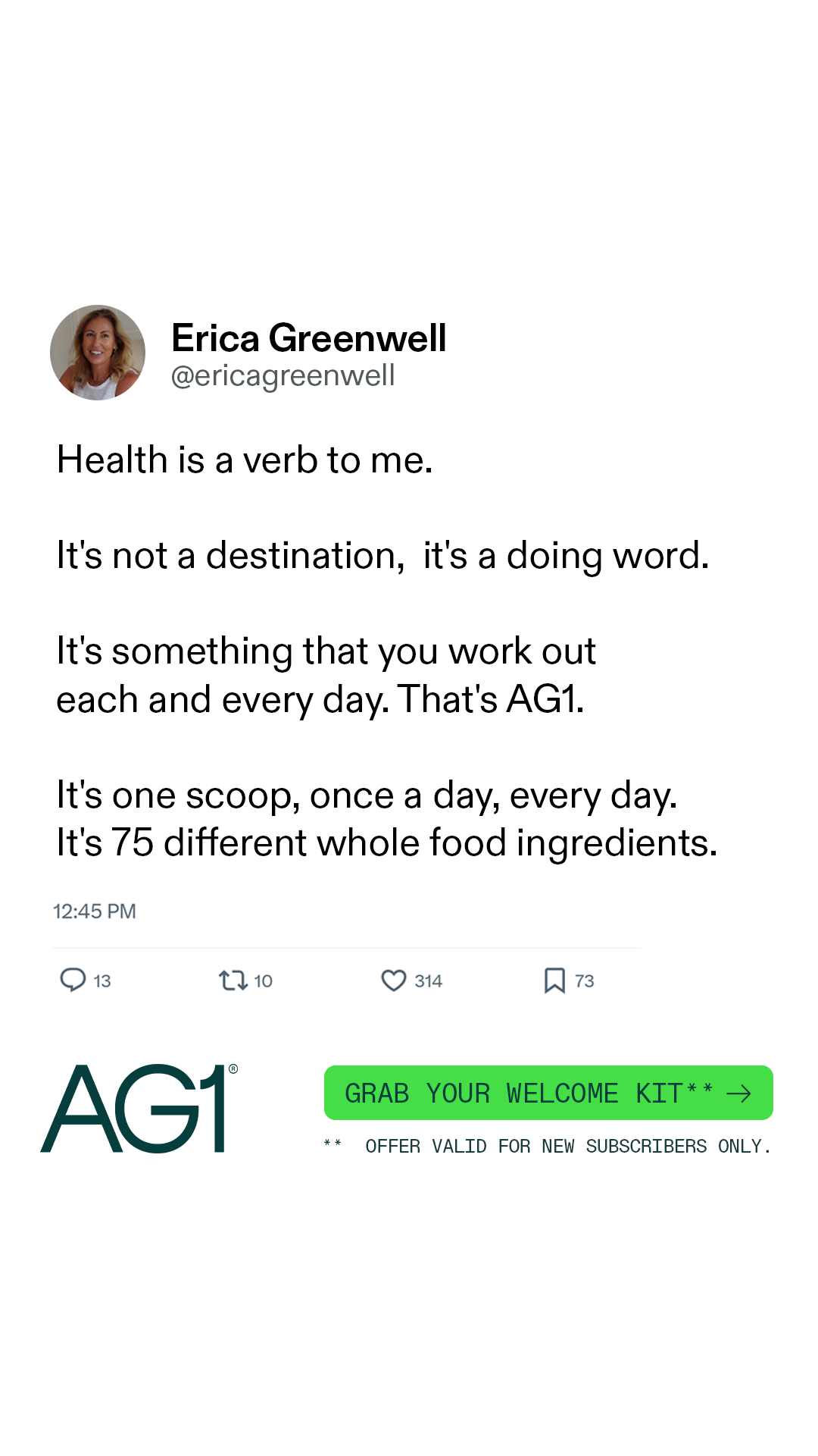 AG1 by Athletic Greens Facebook ad