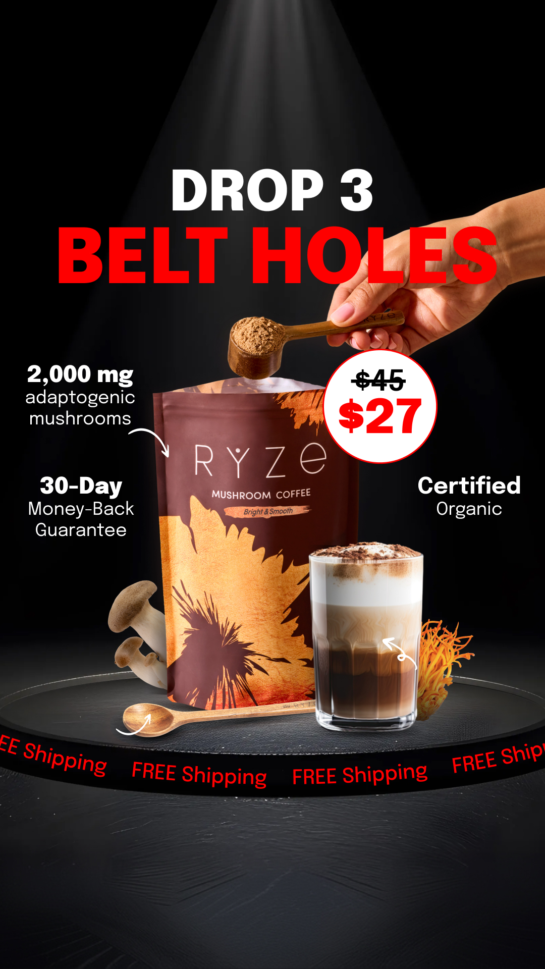 RYZE Superfoods Facebook ad