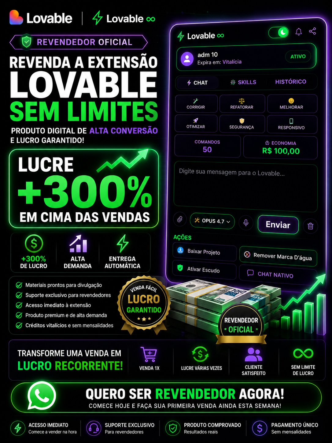 Lovable Unlimited 2026 Facebook ad: Torne-se revendedor do Lovable Unlimited e lucre com…