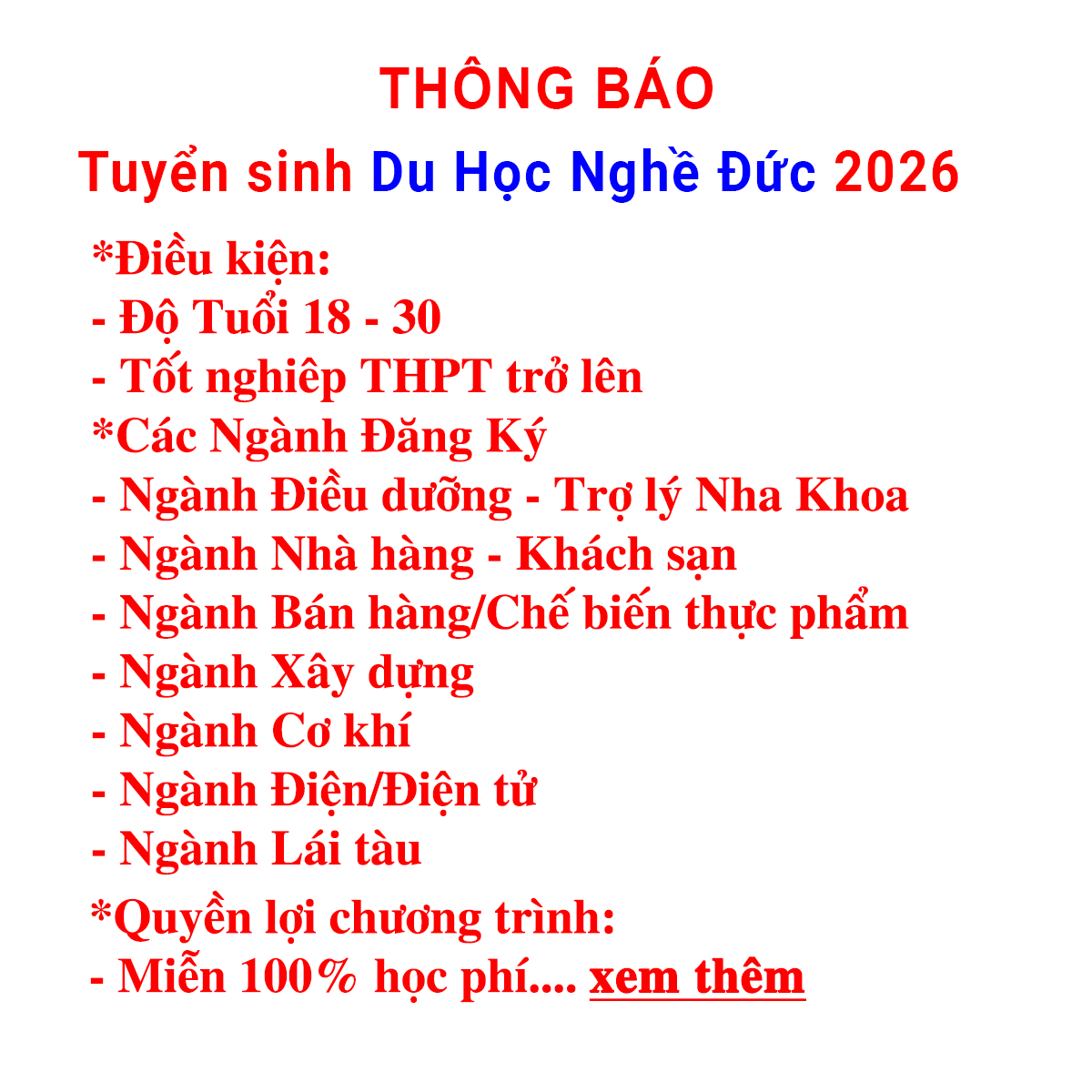Cộng đồng du học sinh Việt Nam tại Đức Facebook ad: Du học nghề Đức miễn học phí