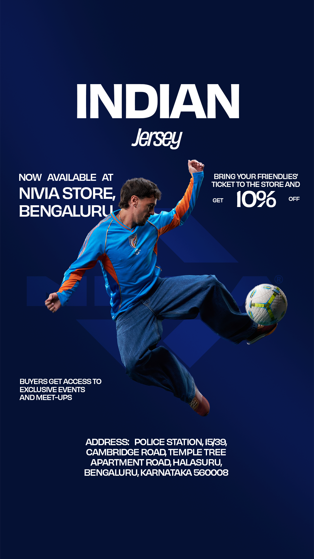 Nivia Sports Facebook ad: The Indian Jersey has landed in Bengaluru!