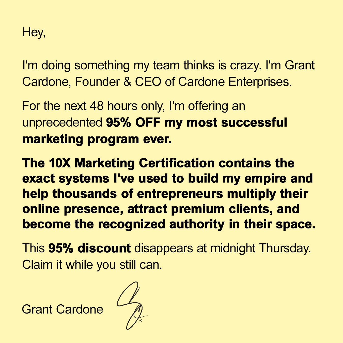 Grant Cardone Enterprises Facebook ad