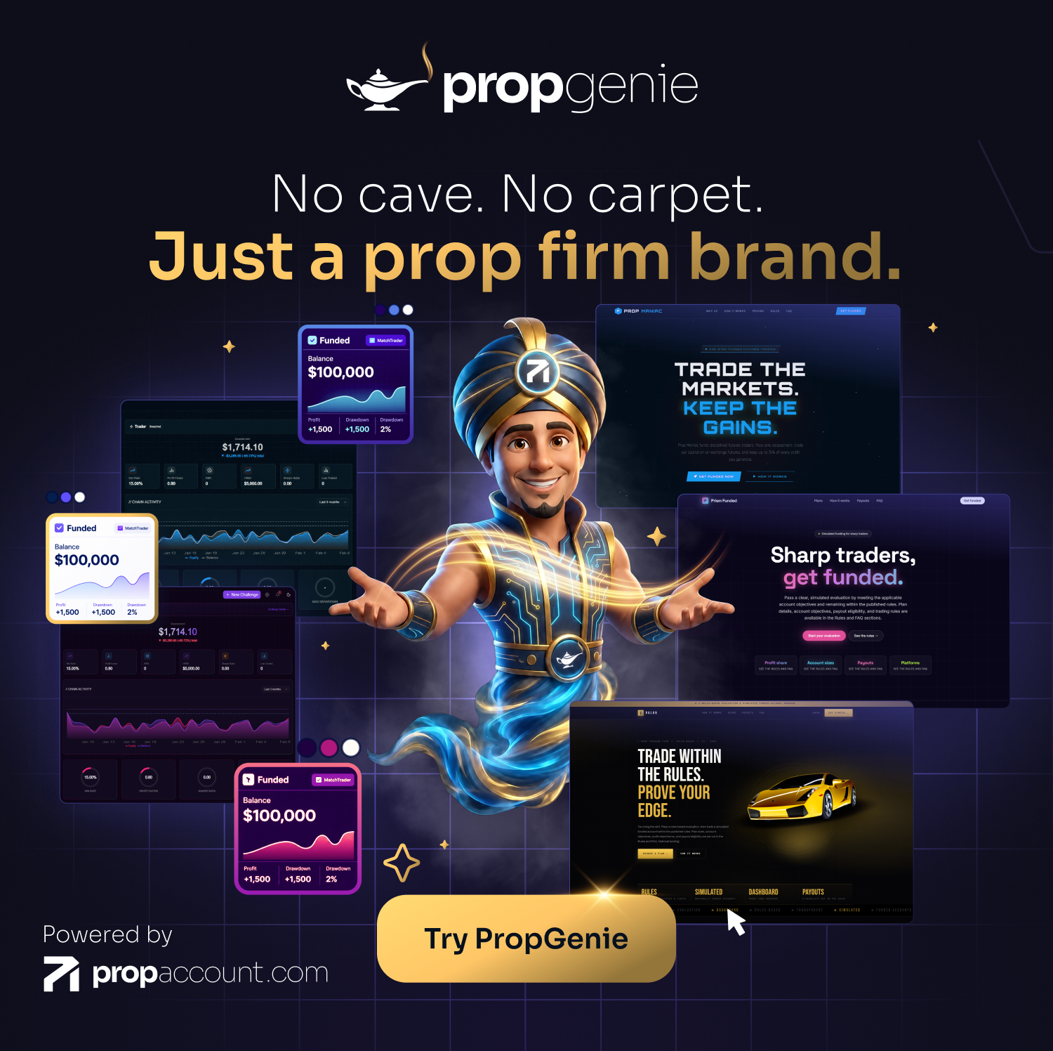 PropAccount Facebook ad: Your Firm. Your Brand. Your Rules.