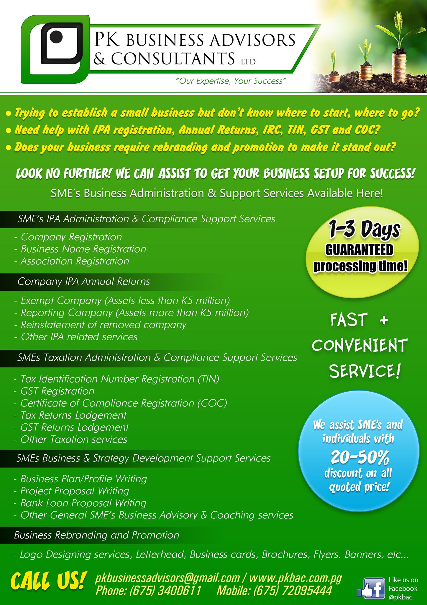 PK Business Advisors & Consultants Ltd Facebook ad