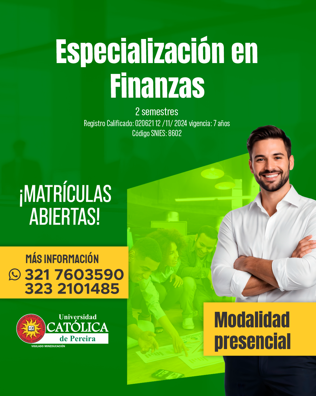 Universidad Católica de Pereira Facebook ad: ¡Matrículas abiertas!