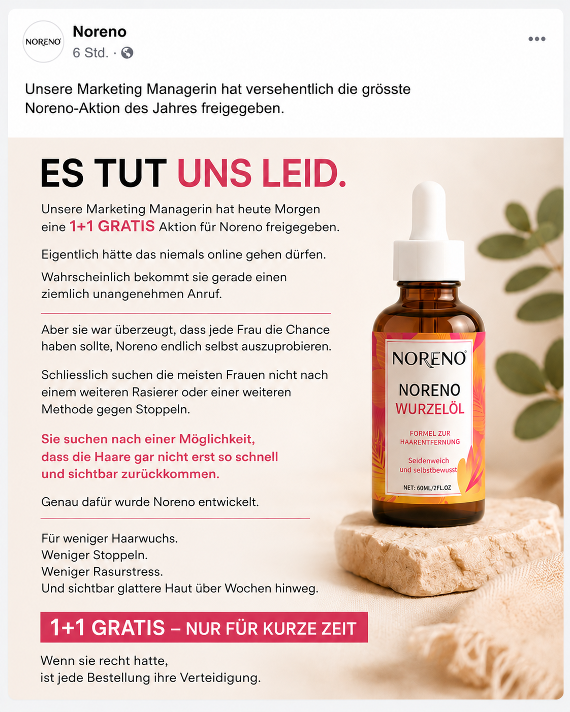 Noreno Facebook ad