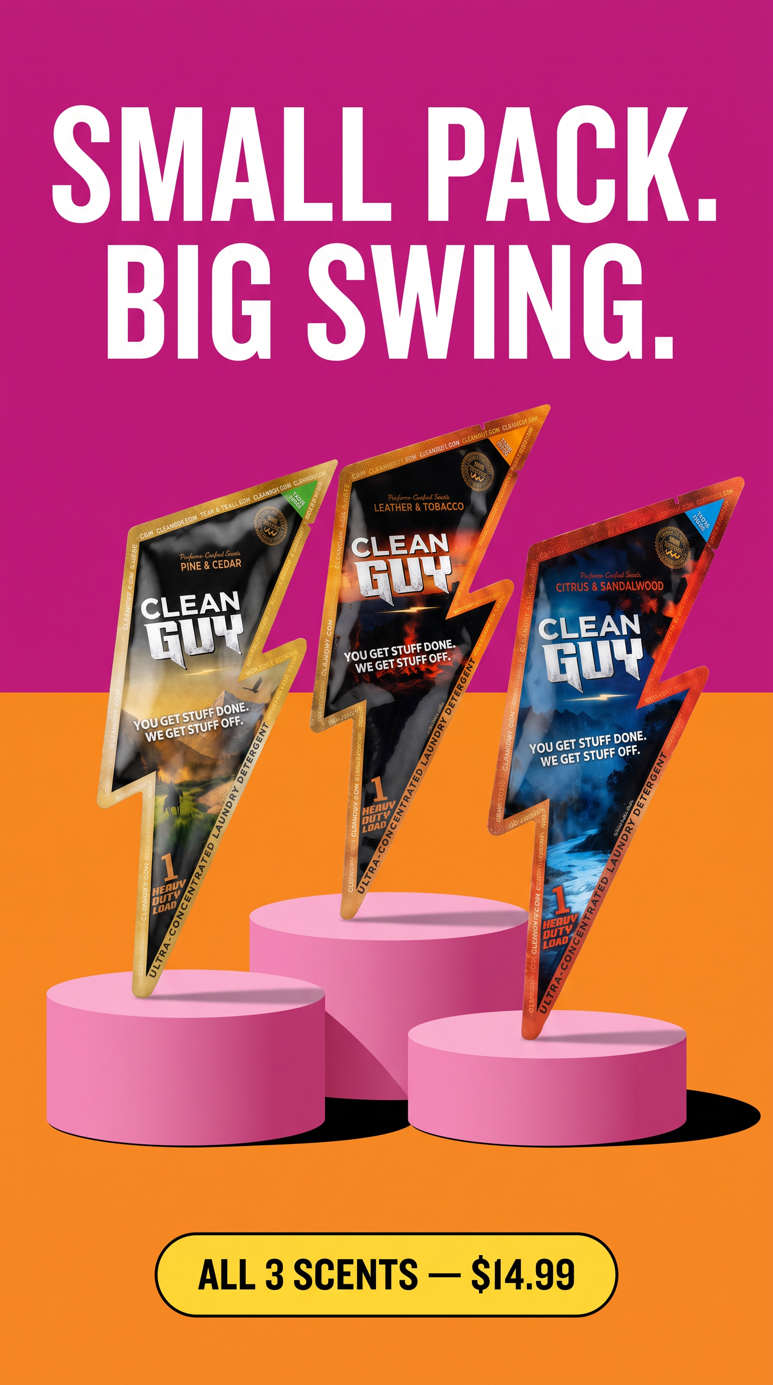 Clean Guy Facebook ad: Find Your Scent. Get $10 Back.