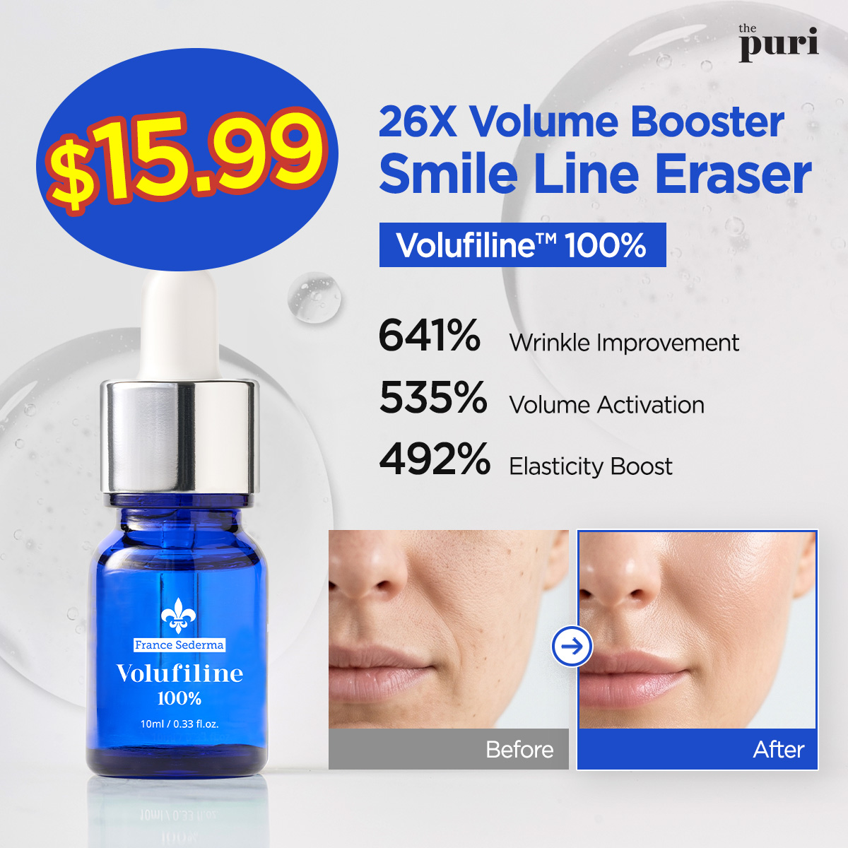 Thepuri Facebook ad: 26X Volume Booster, Volufiline 100%