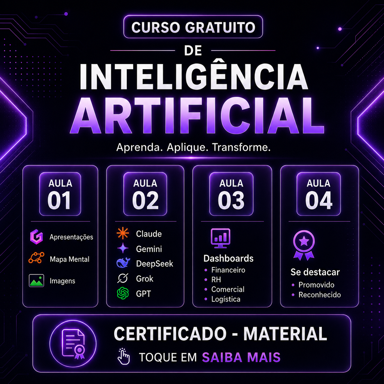 Tetra Educação Facebook ad: Crie seu Funcionário de IA