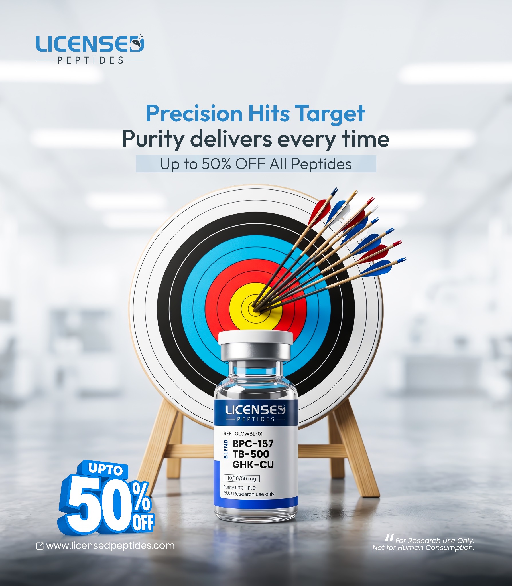 LicensedPeptides.com Facebook ad