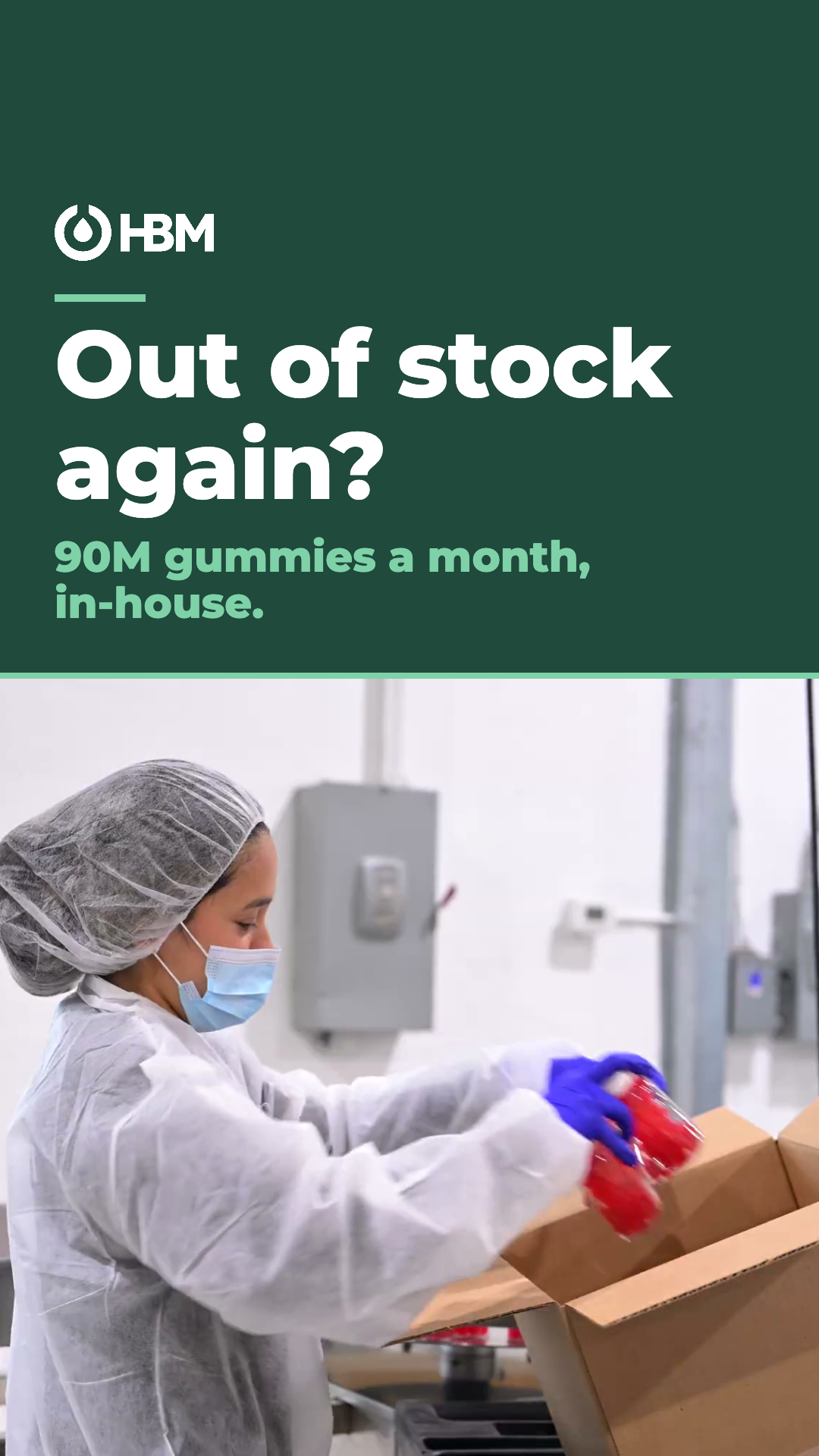 Health & Beauty Manufacturing Facebook ad: Capacity That Keeps You in Stock