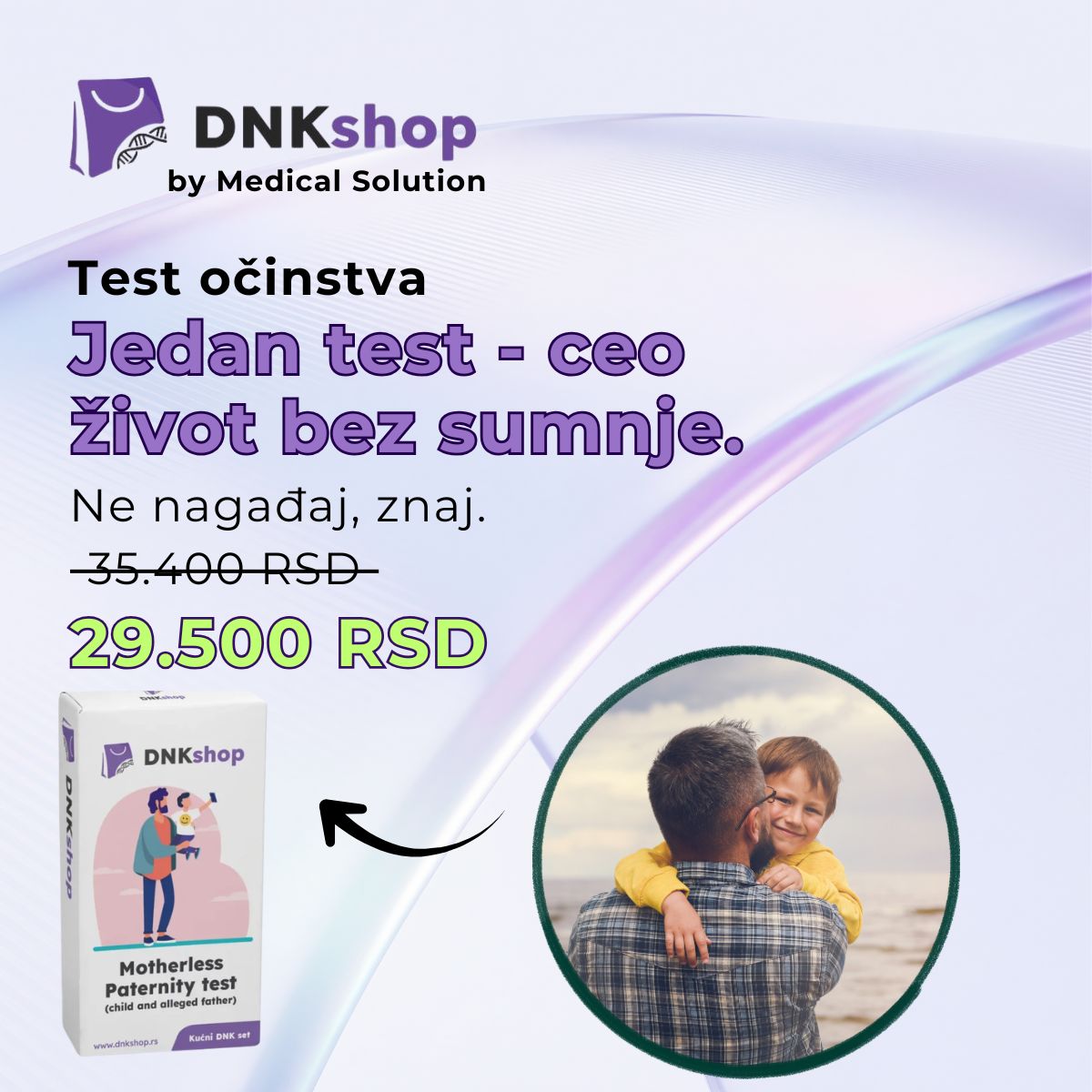 DNK Test Shop Srbija Facebook ad: Reši sve svoje sumnje