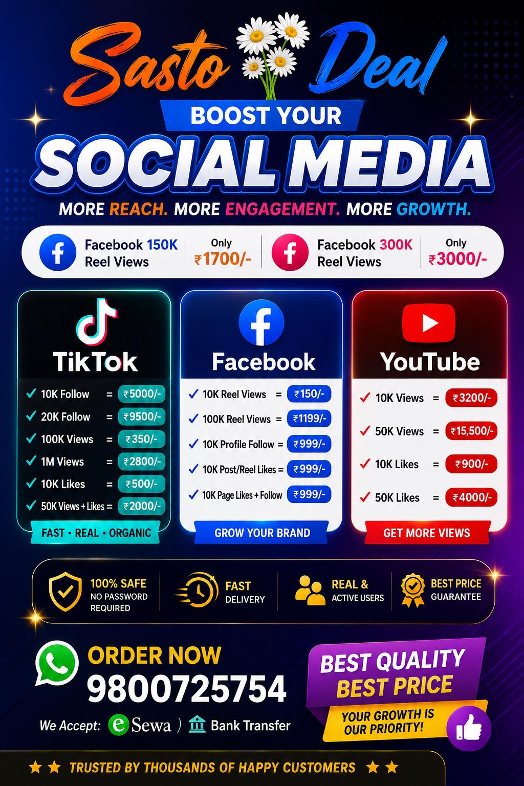 Sasto Deal Facebook ad: अब Social Media Growth भयो झन् सजिलो!