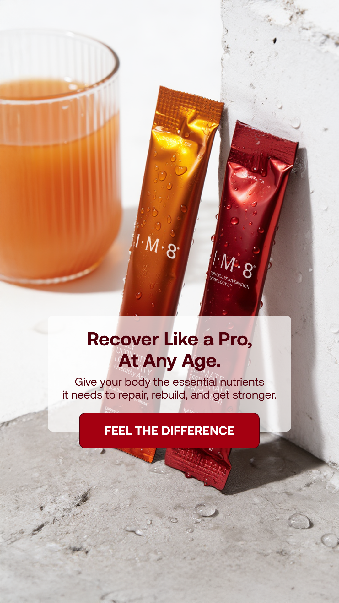 IM8 Facebook ad: Perform Now. Thrive Tomorrow. The Beckham Stack.