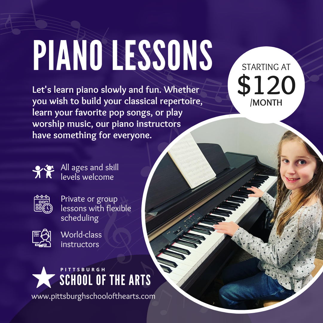 Pittsburgh School of the Arts Facebook ad: Pittsburgh School of the Arts provides music lessons…