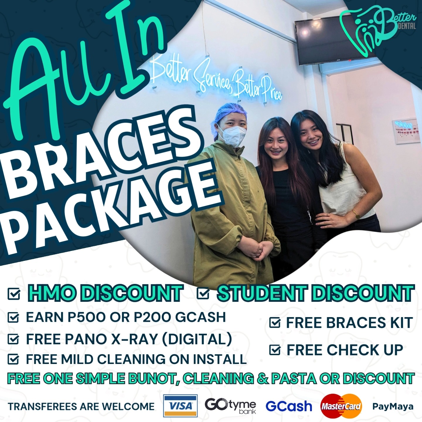 Better Dental Taytay Facebook ad: ALL IN BRACES PACKAGE BETTER DENTAL
