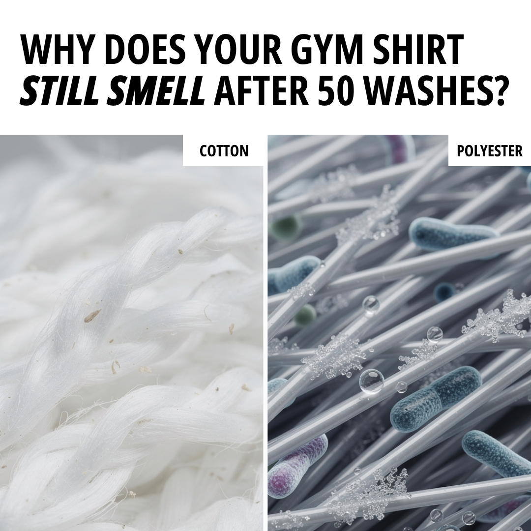 Household Studies Facebook ad: Polyester Traps Detergent Chemicals That Cotton Releases