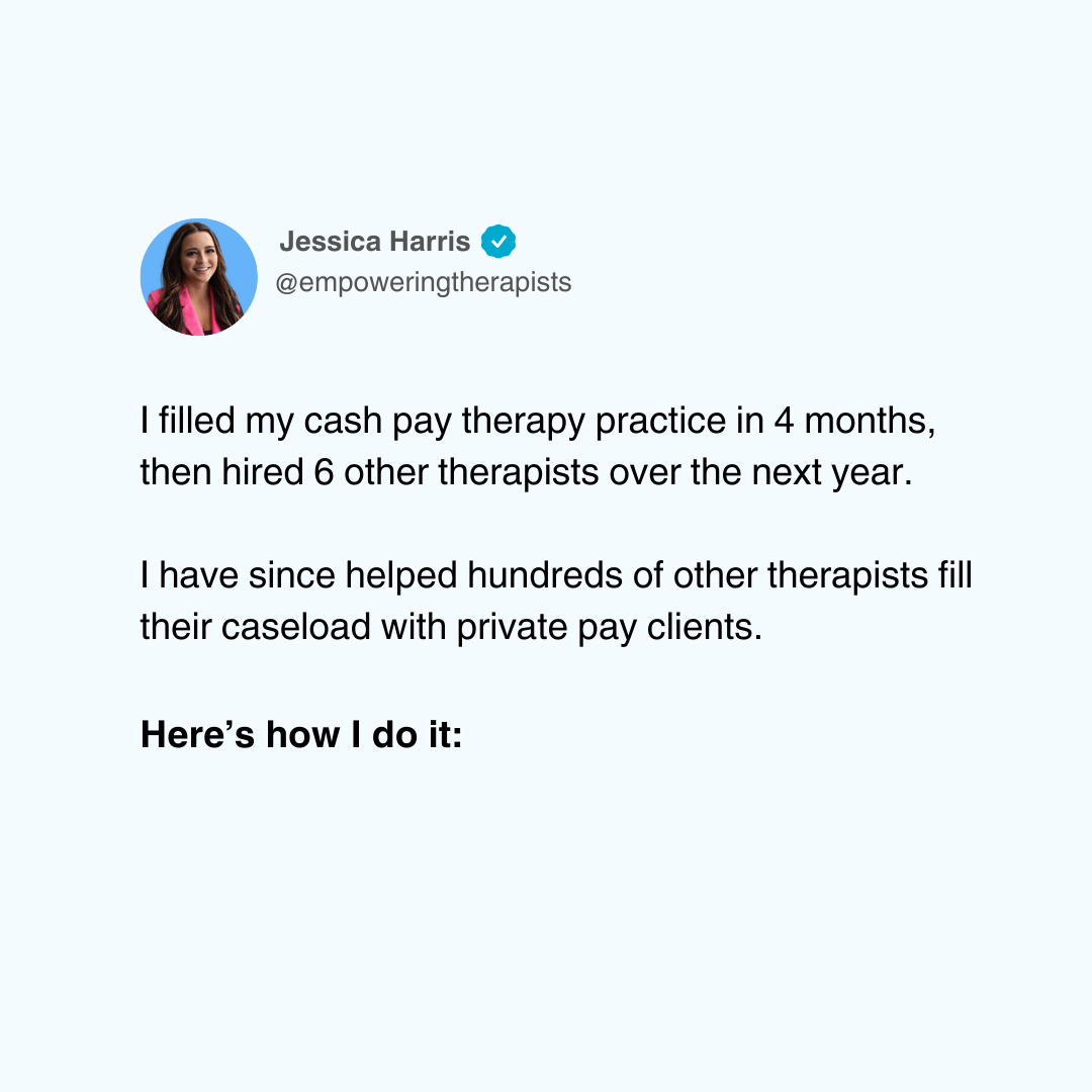 Empowering Therapists: Get Full with Private Pay Clients Facebook ad