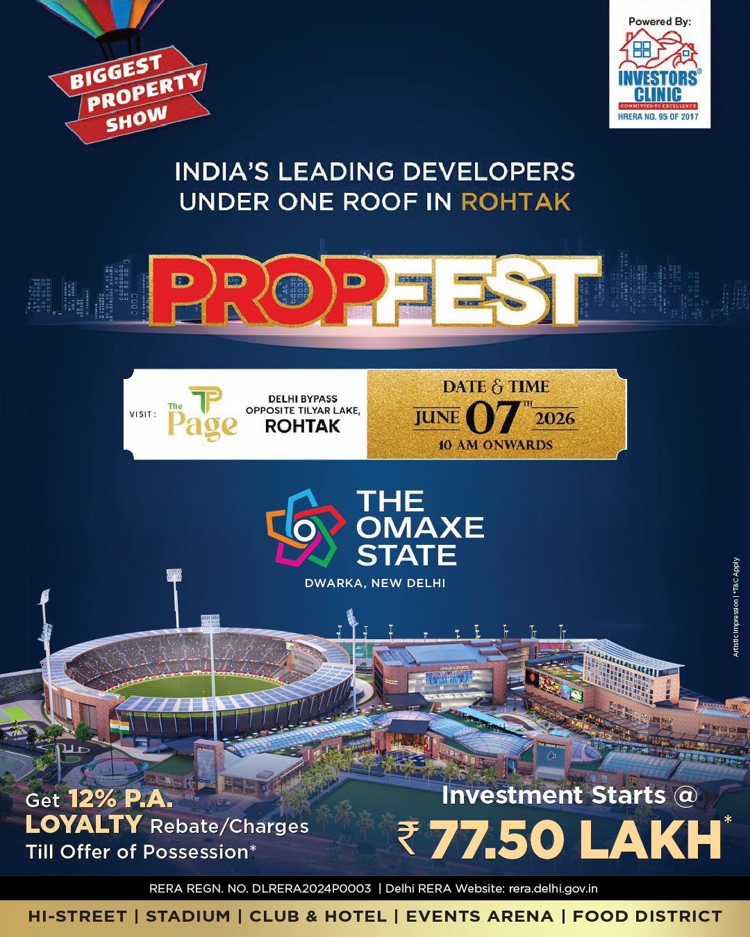 The Omaxe State Facebook ad: Exclusive Investor Showcase in Rohtak