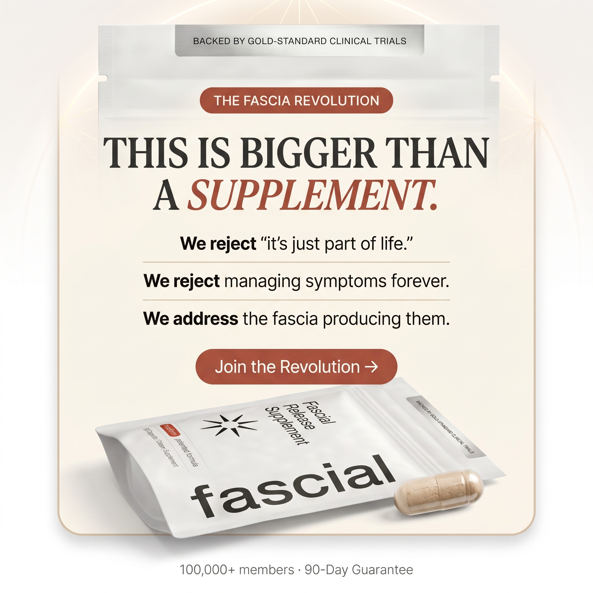 Fascial Labs Facebook ad: The First Supplement Built For The Tissue Around Your Nerves