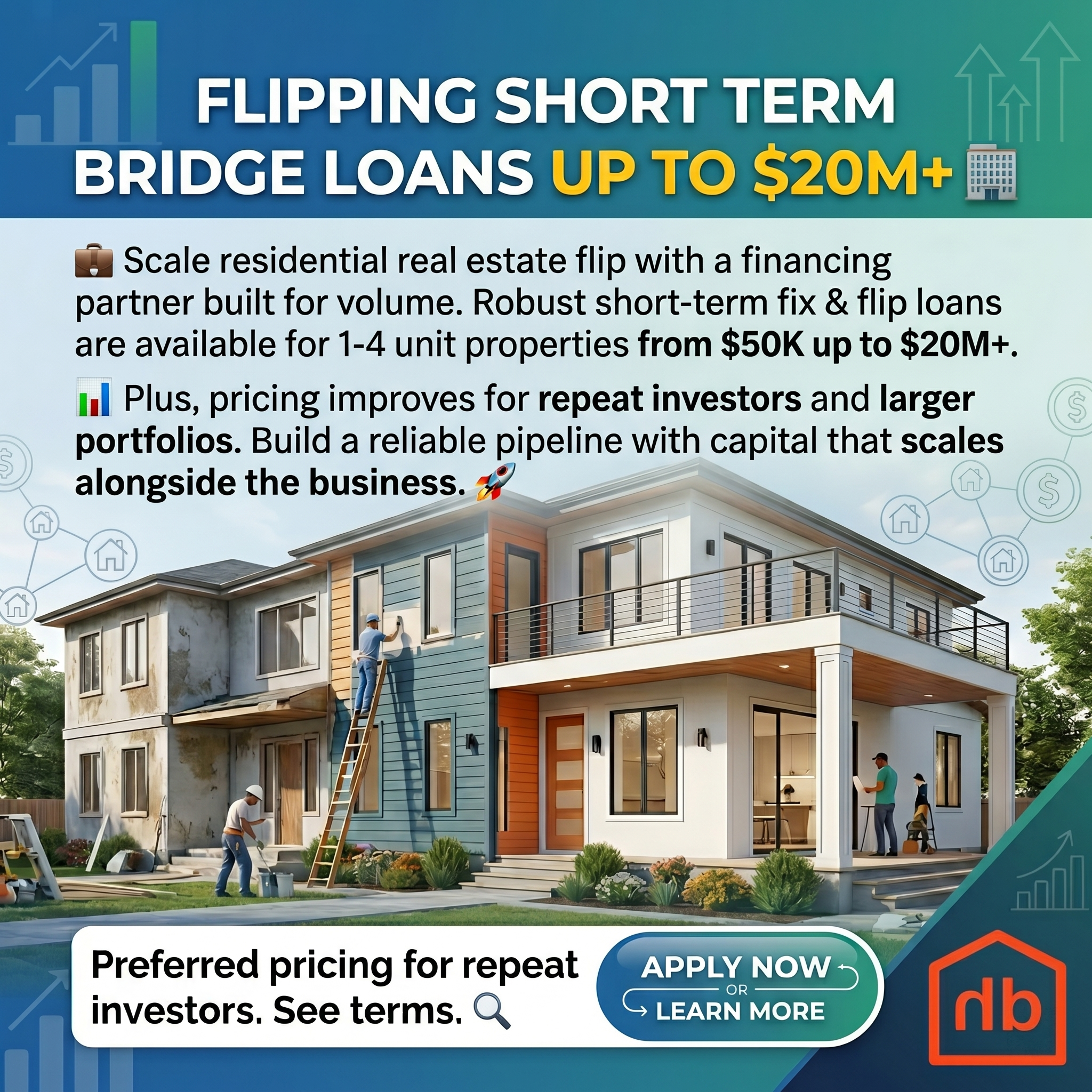 homebldr Facebook ad: Scale Portfolios Up to $20M+