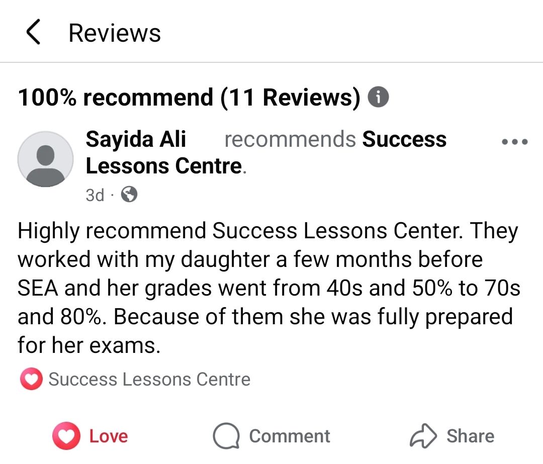 Success Lessons Centre Facebook ad