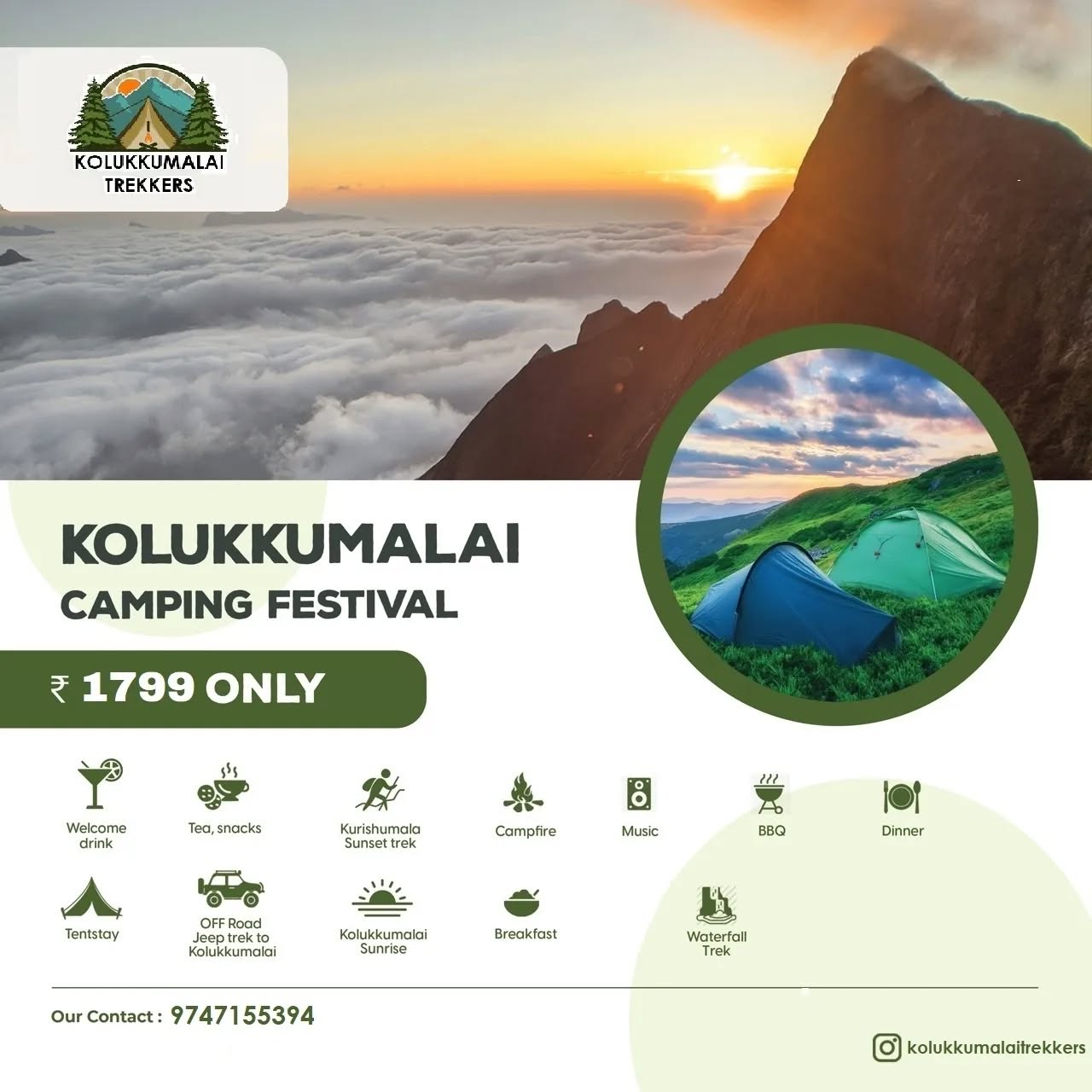 Kolukkumalai Trekkers Facebook ad: Greetings from Kolukkumalai Trekkers.The Highest View…