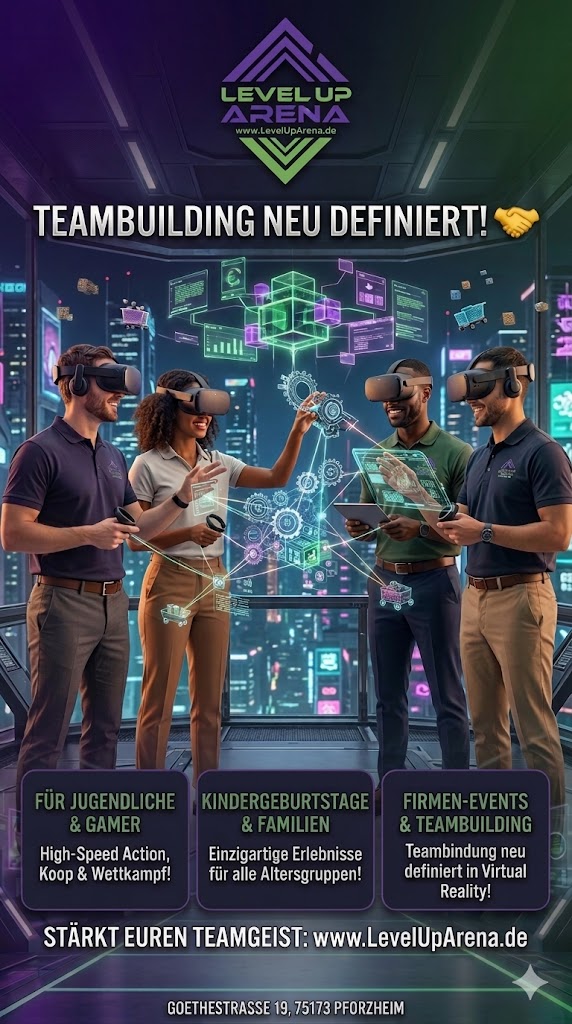 VR Level Up Arena Pforzheim Facebook ad: Der magischse Erlebnis!