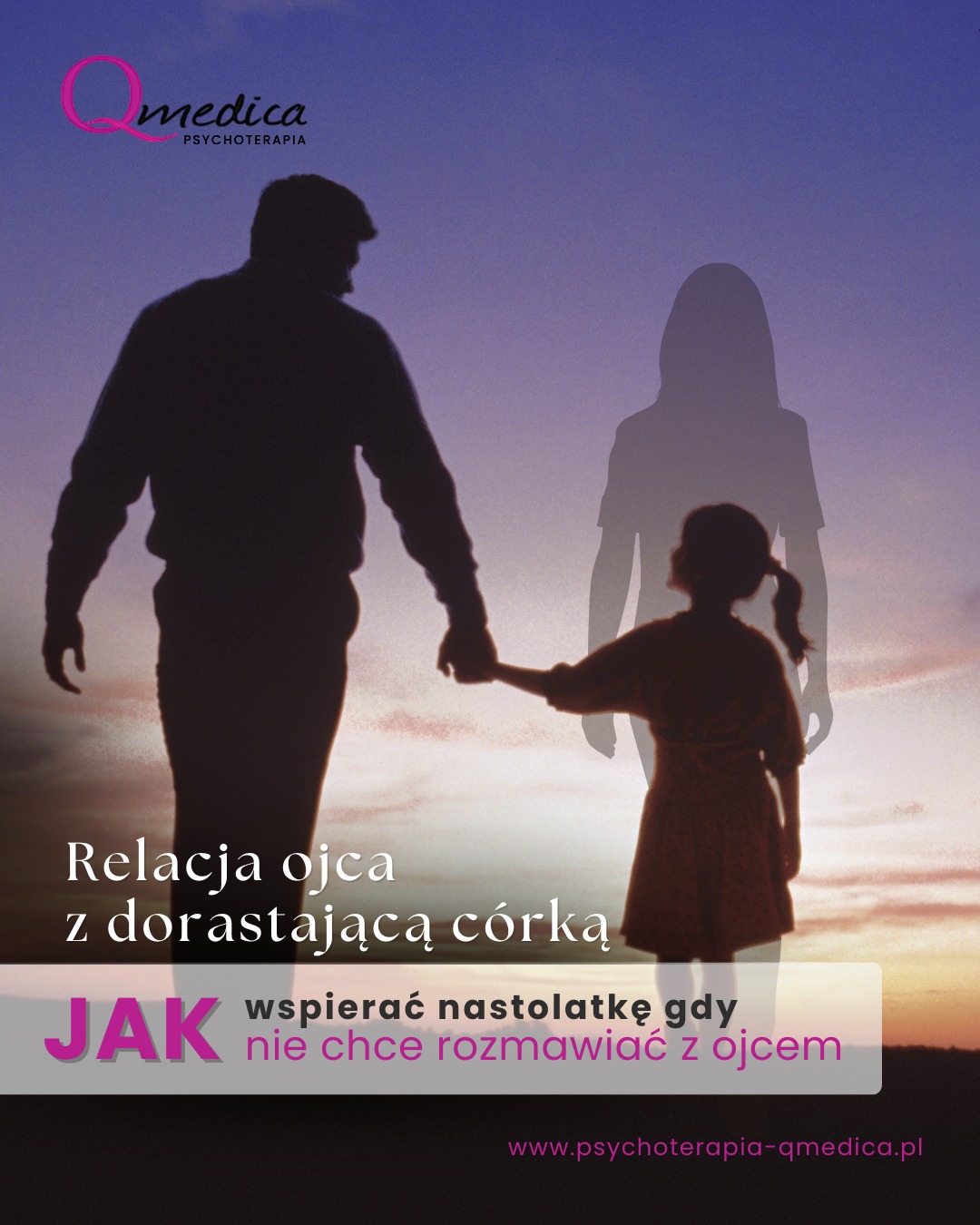 Qmedica Poradnia Psychologiczno-Psychoterapeutyczna Facebook ad: Czasem to nie kłótnia jest najtrudniejsza.