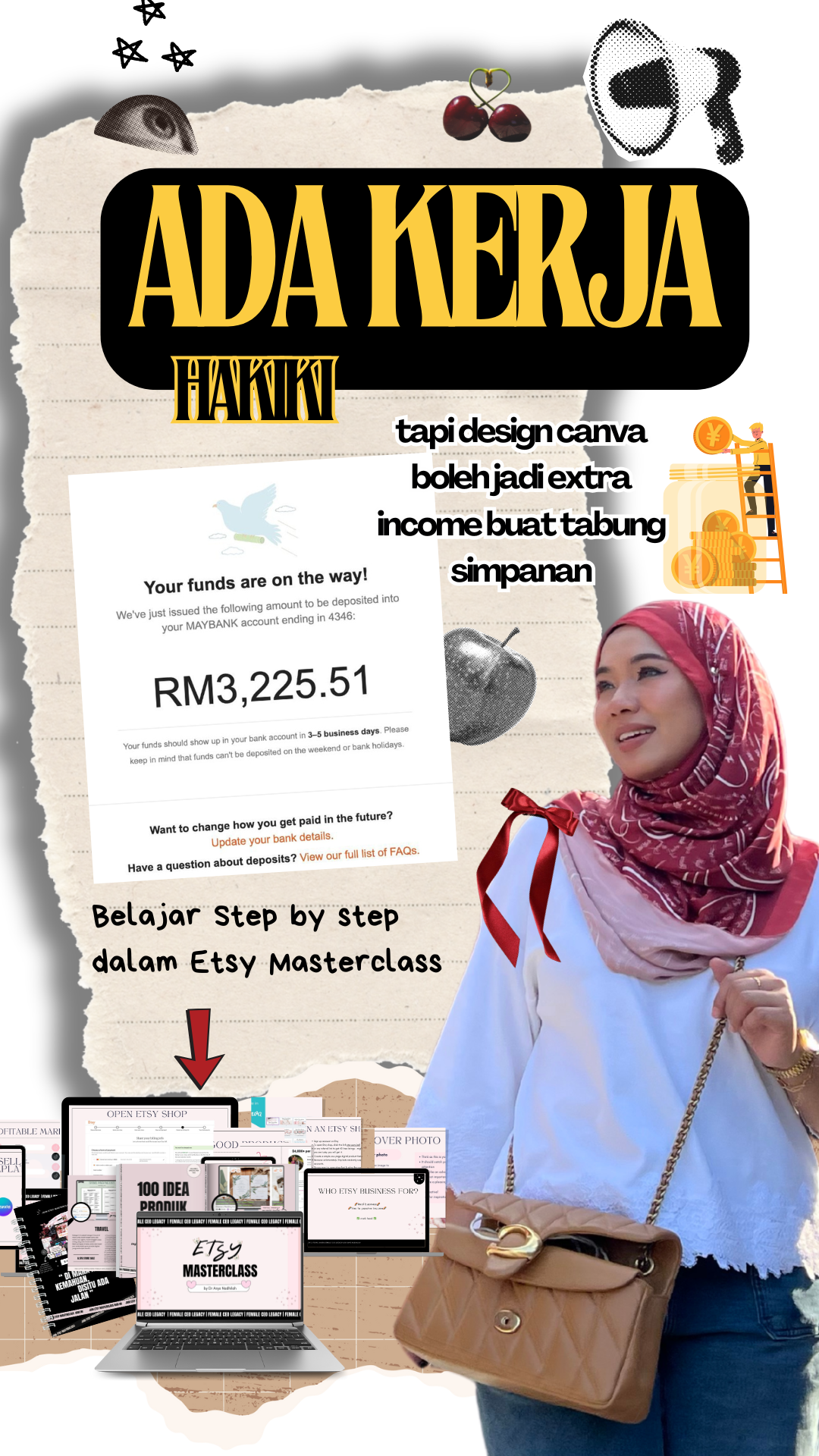 Anys Nadhilah Facebook ad: Template Canva Pun Boleh Buat Duit Tau