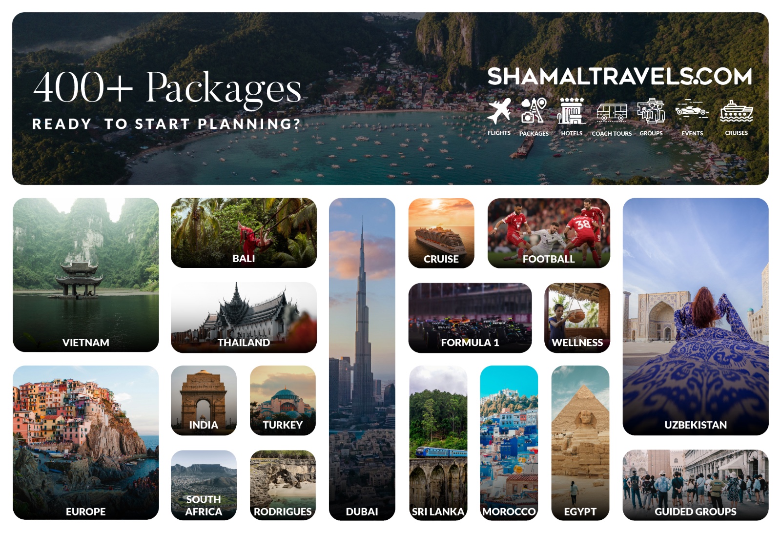 Shamal Travels Facebook ad: Packages - Shamal Travels