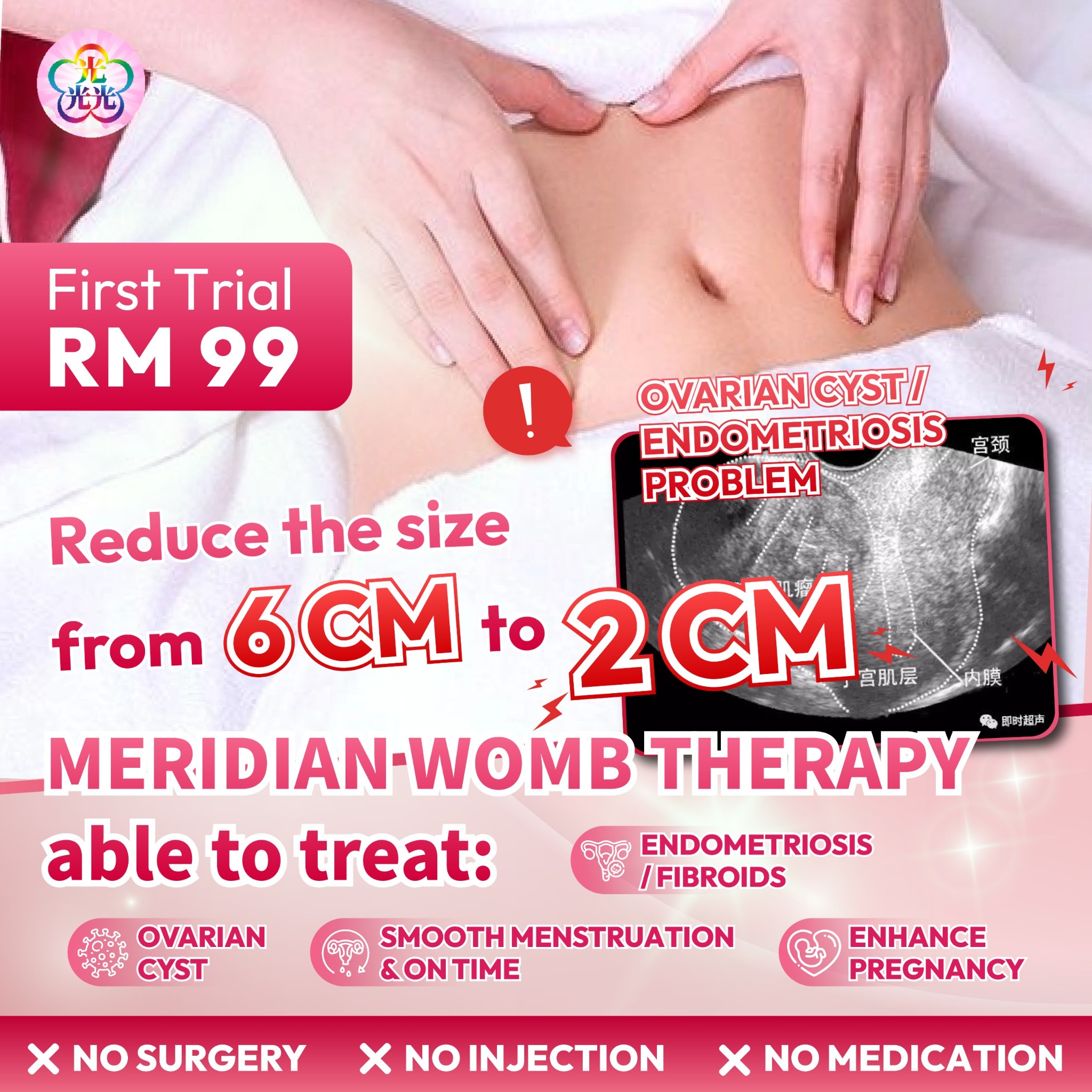 Everbright Project Wellness International Facebook ad: Cheras/KL area: Effective Meridian Womb Therapy