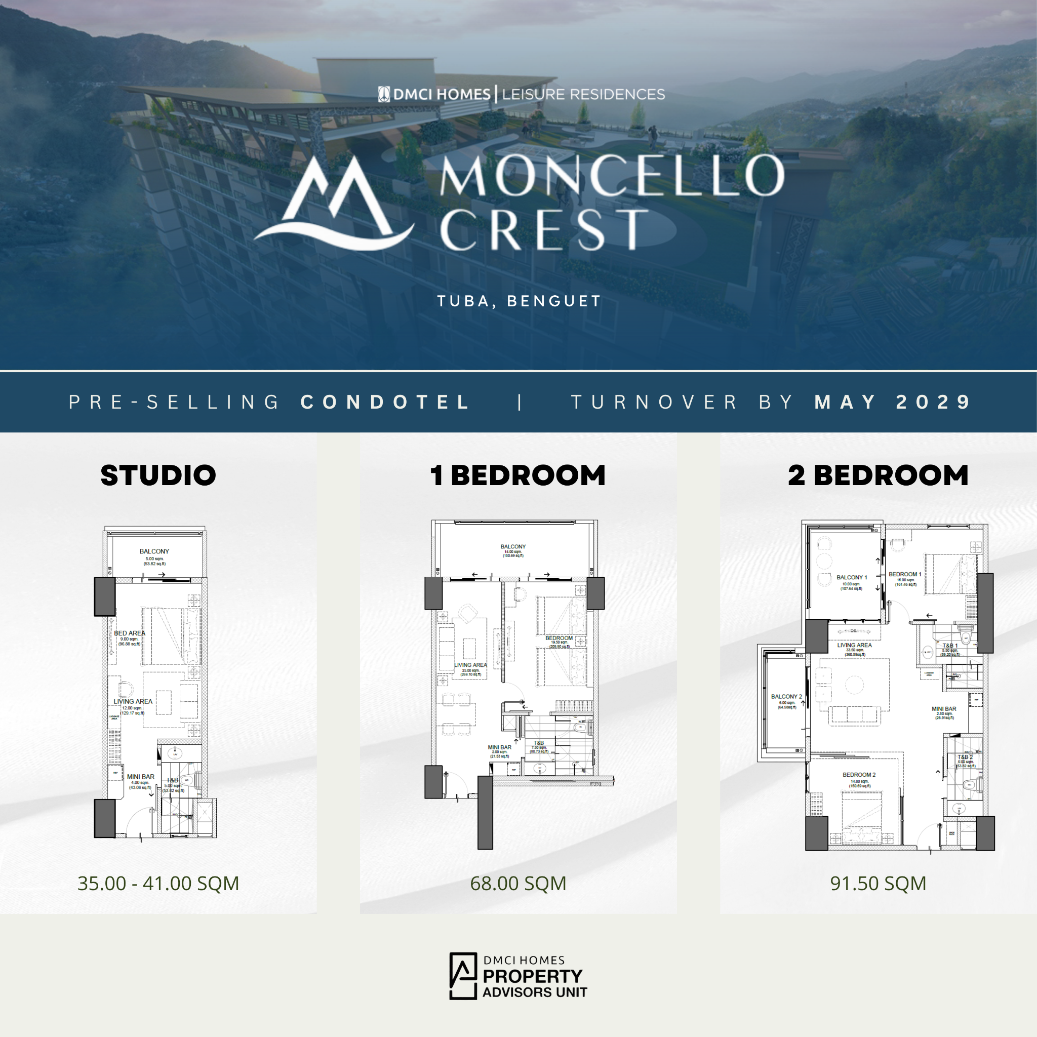 Moncello Crest - DMCI Homes Property Advisors Unit Official. Facebook ad: Your Escape in Tuba, Benguet Starts Here