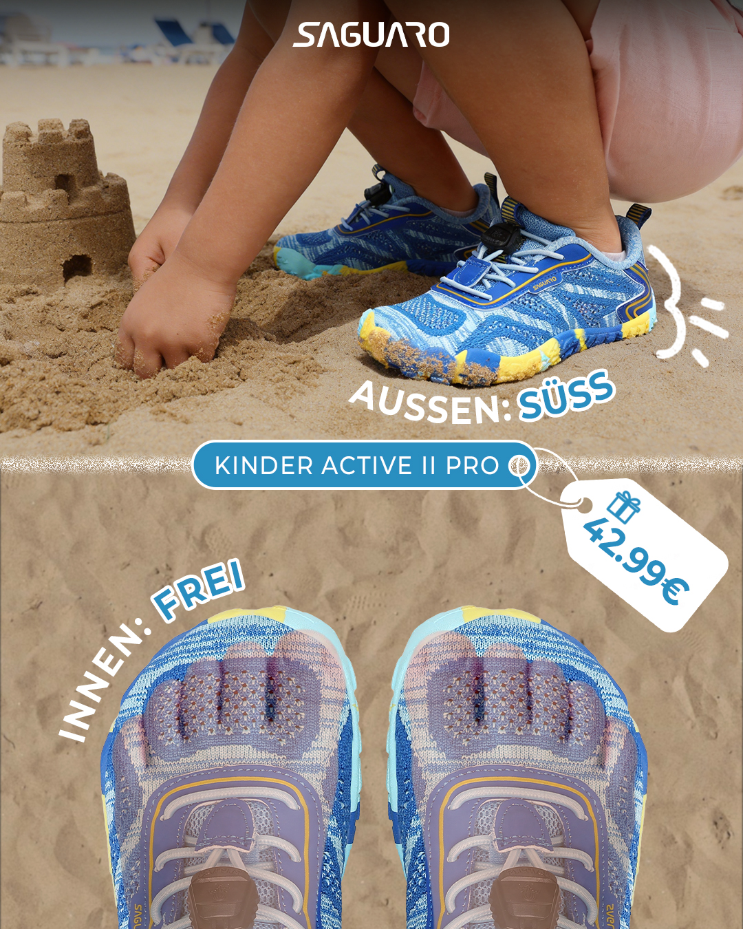 Saguaro De Facebook ad: Neue verbesserte Kinderschuhe, jetzt erhältlich