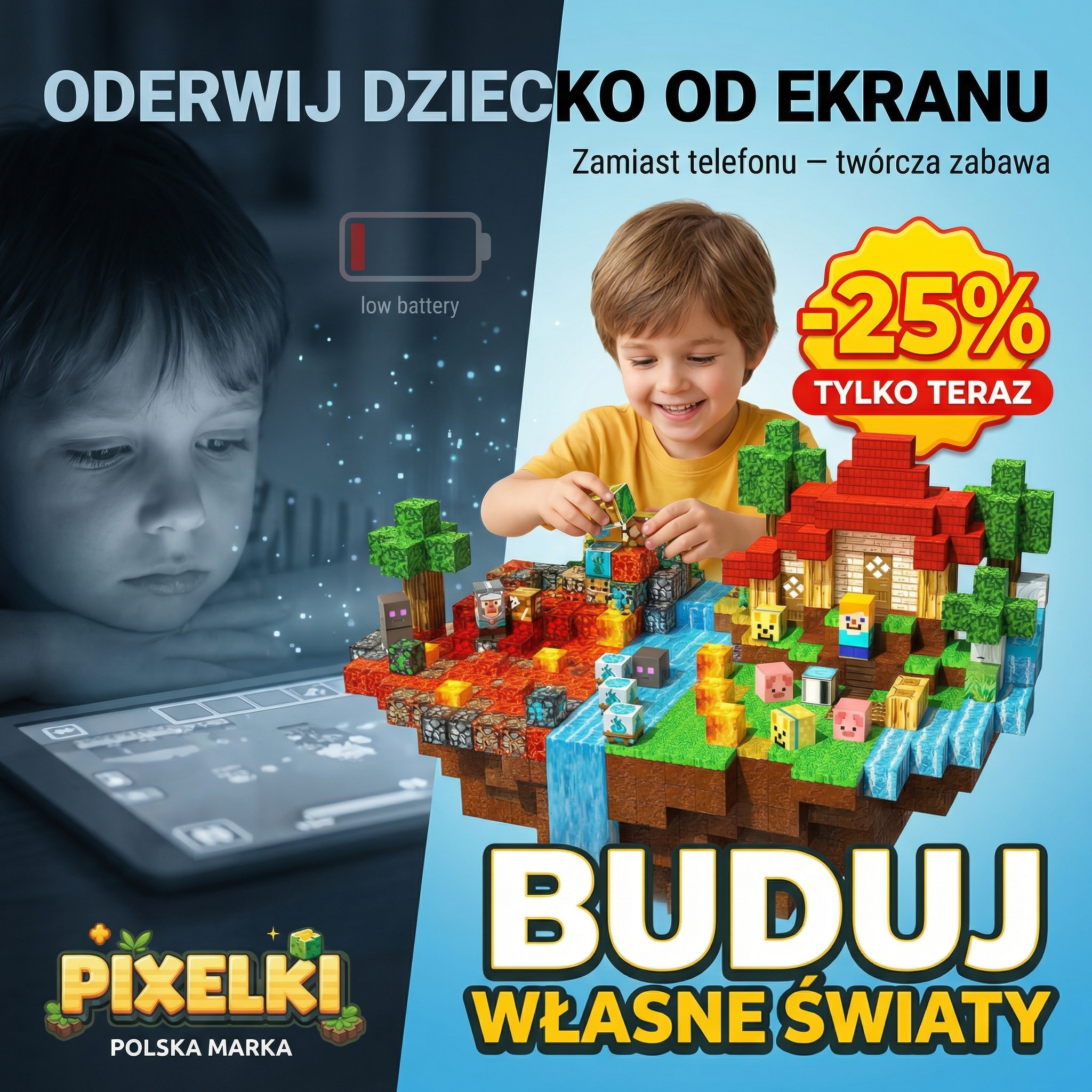 Pixelki Facebook ad: Rozwijaj wyobraźnie dziecka!