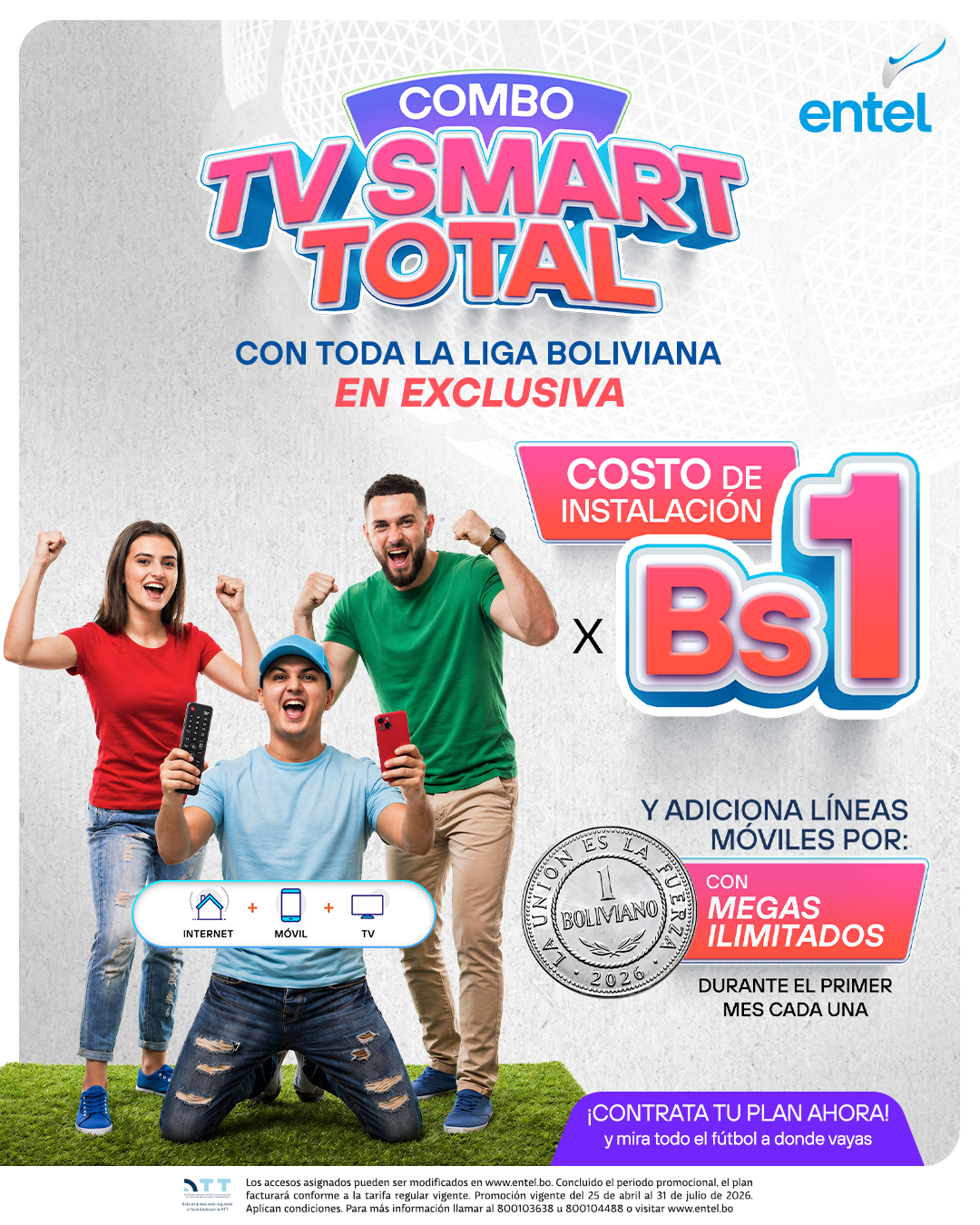 Entel Bolivia Facebook ad from Jul 9, 2026