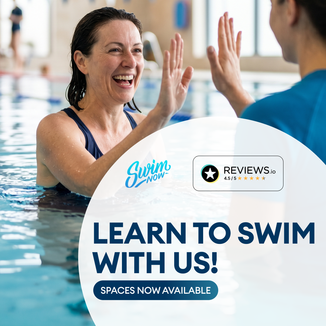 Swim Now Facebook ad: Learn to swim with us!