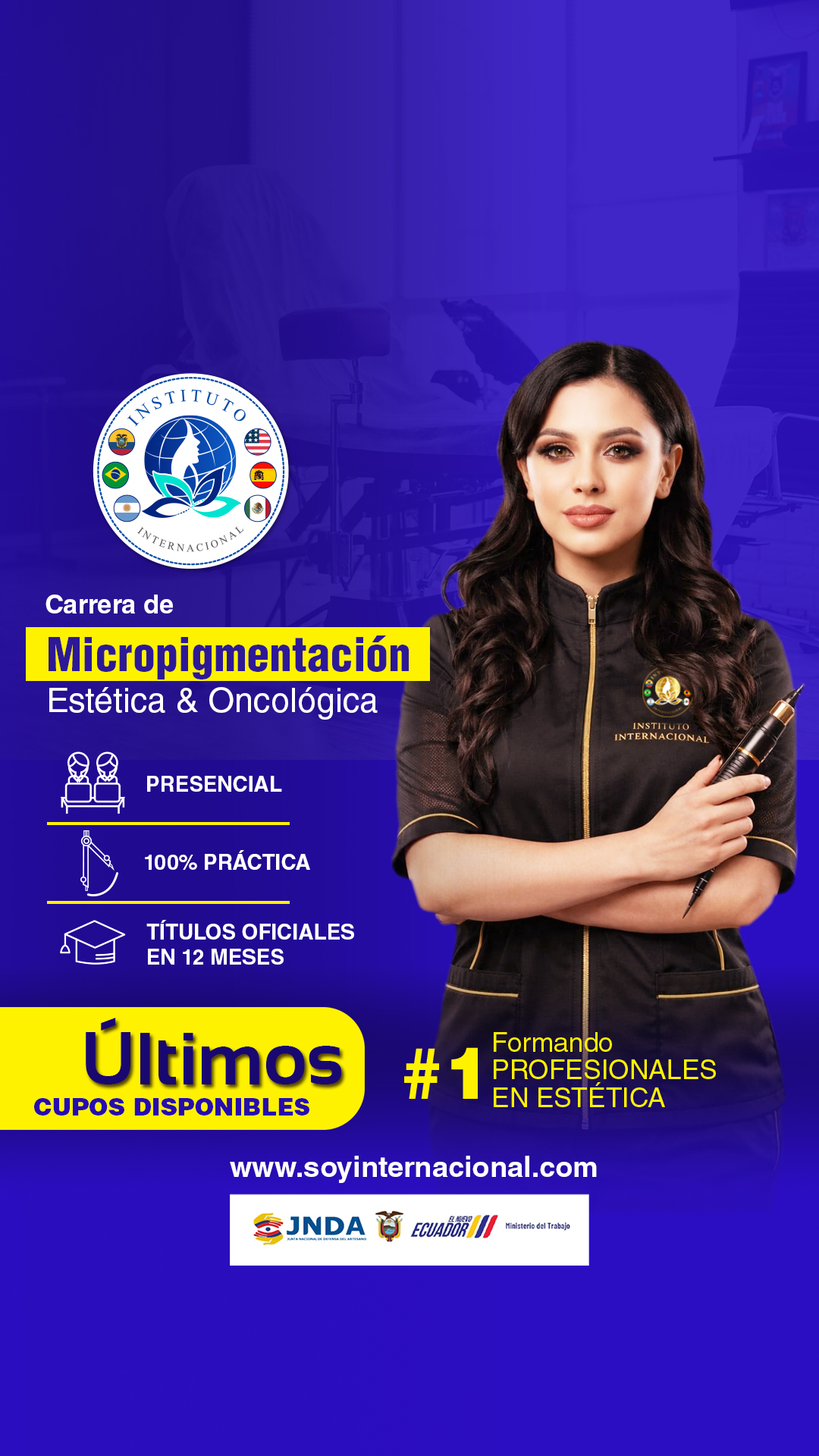 Instituto Internacional Cosmiatria Cosmetologia Micropigmentación Belleza Facebook ad: Matricula GRATIS