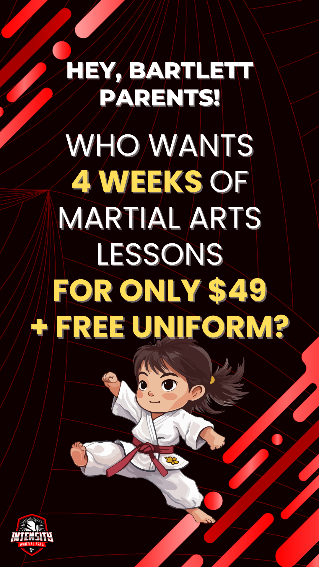Intensity Martial Arts - Bartlett ATA Facebook ad from Mar 3, 2026