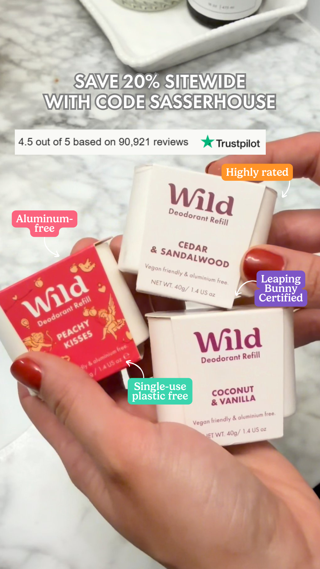 Sasser House Facebook ad: Get 20% off all Wild products with code SASSERHOUSE