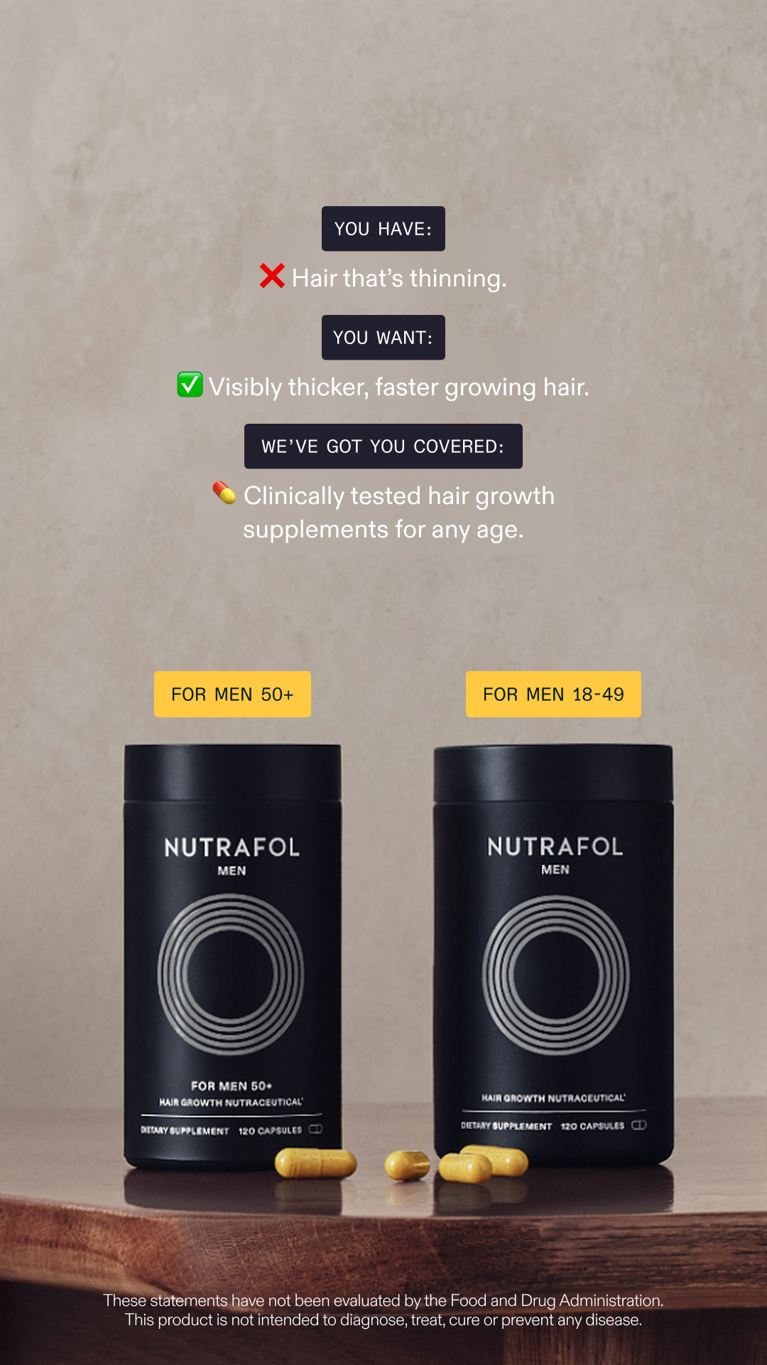 Nutrafol Men Facebook ad