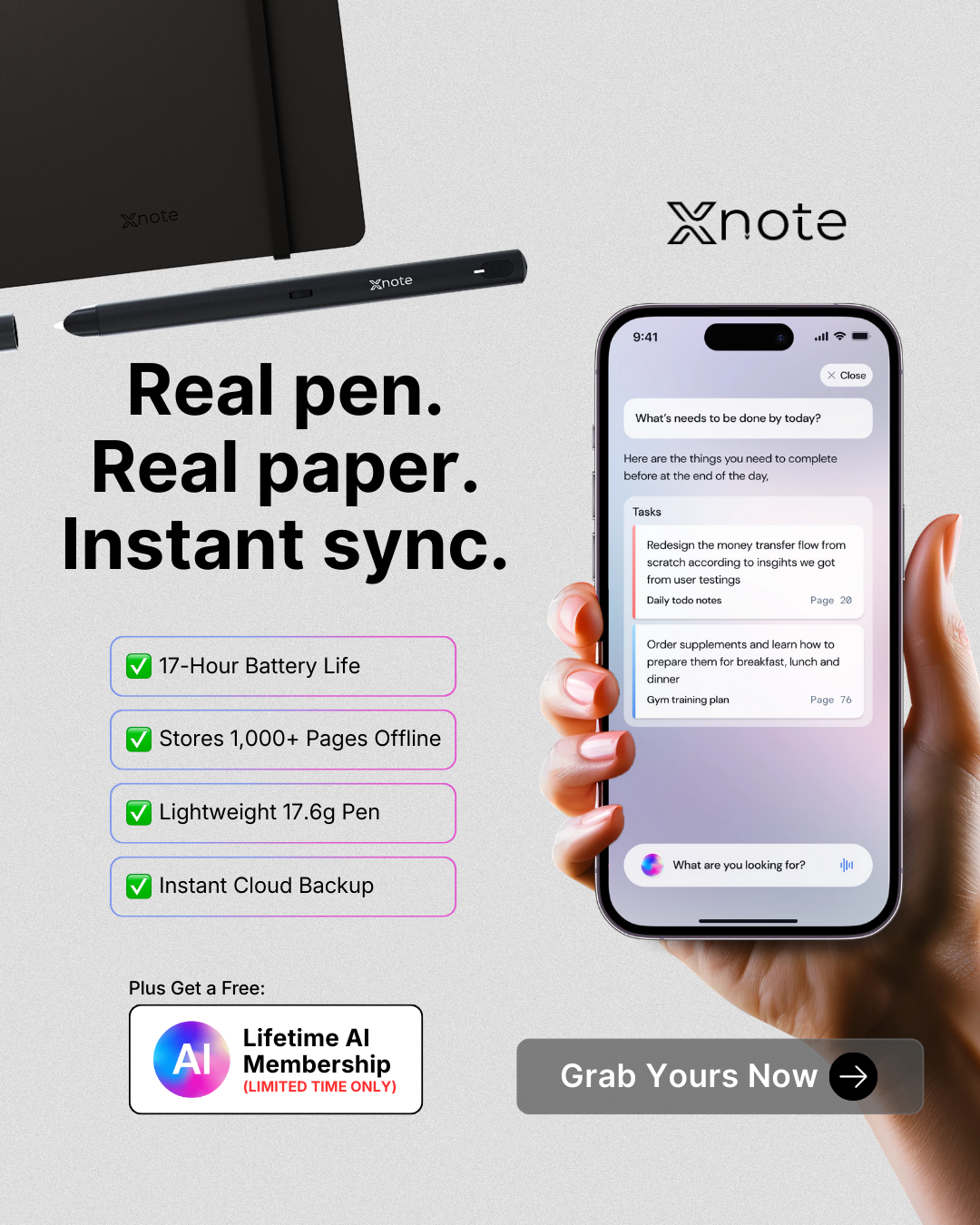 XNote AI Facebook ad