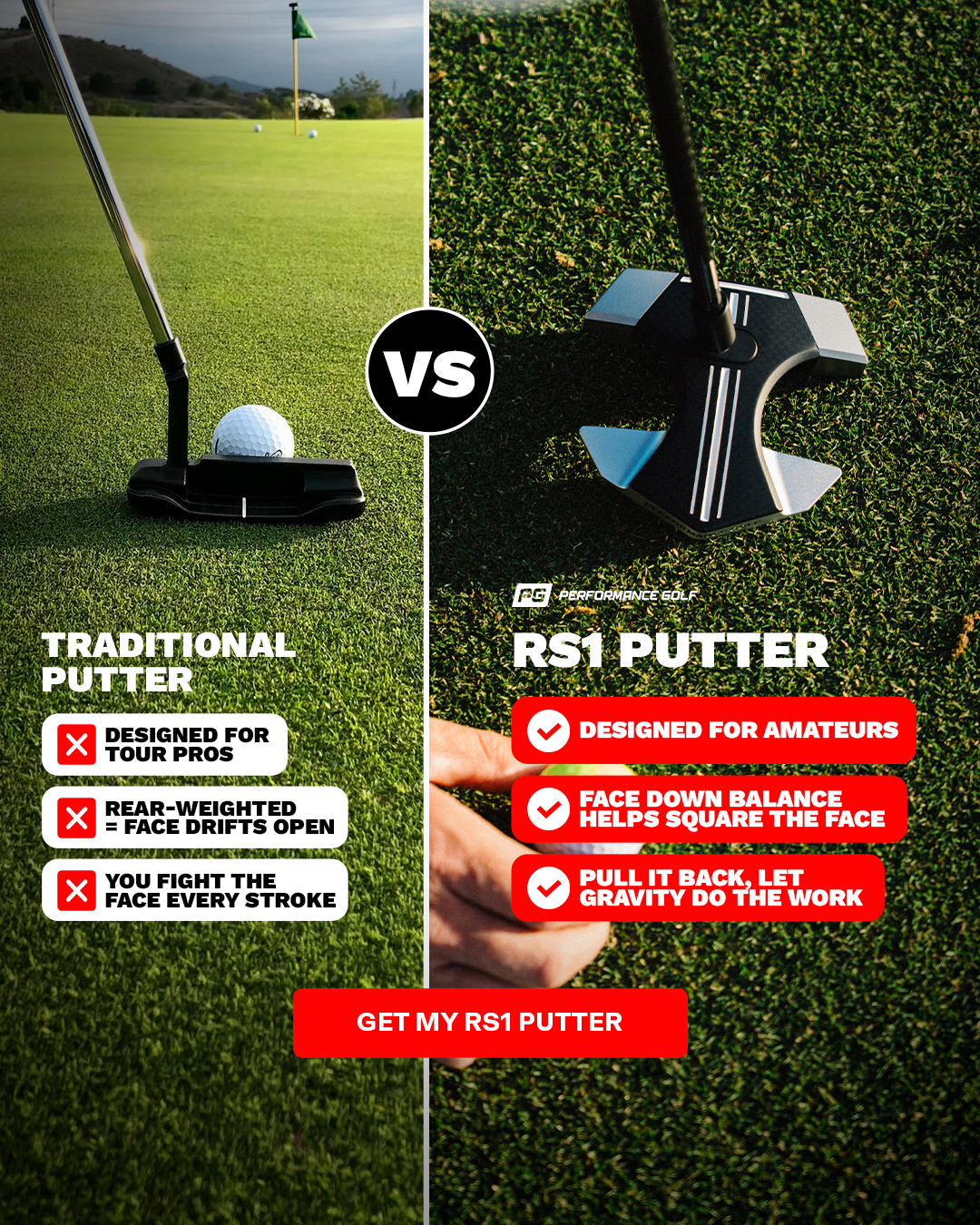 Performance Golf Facebook ad