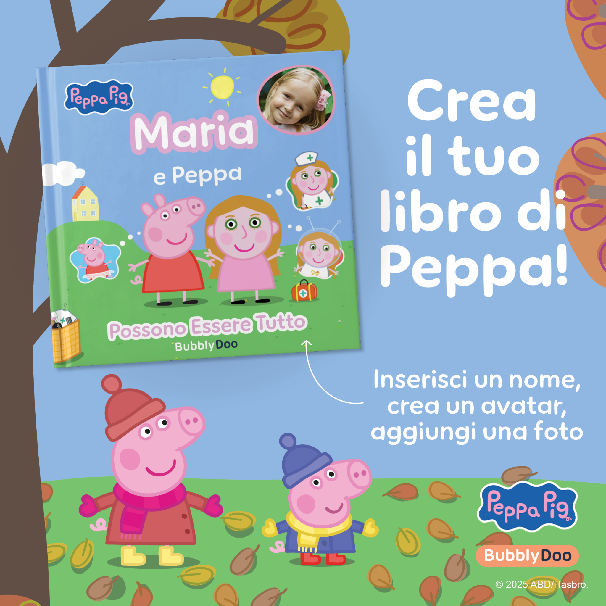 BubblyDoo Libri Facebook ad: Hai un piccolo fan di Peppa Pig a casa?