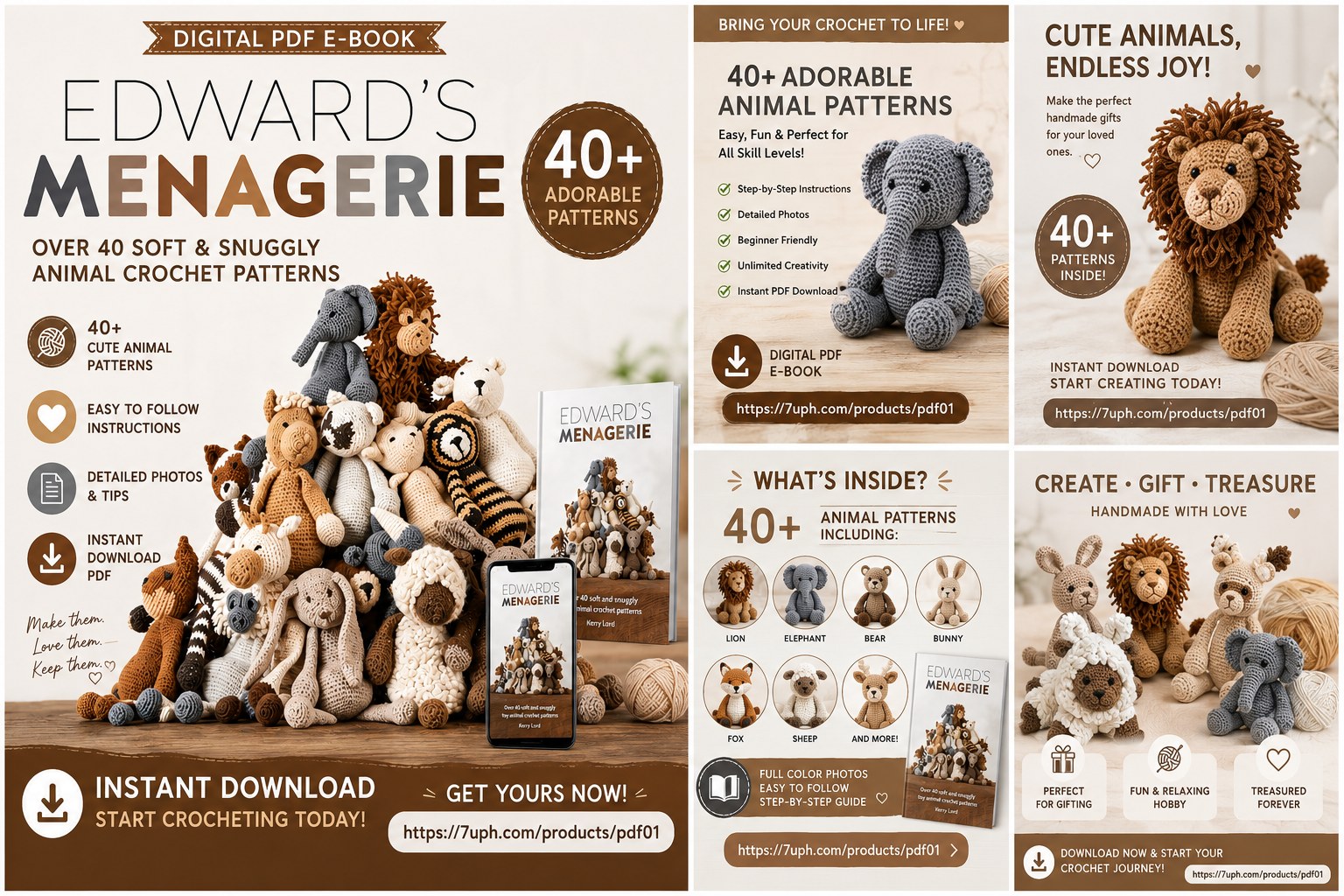MIUCO Facebook ad: Crochet Your Own Adorable Animal Collection!