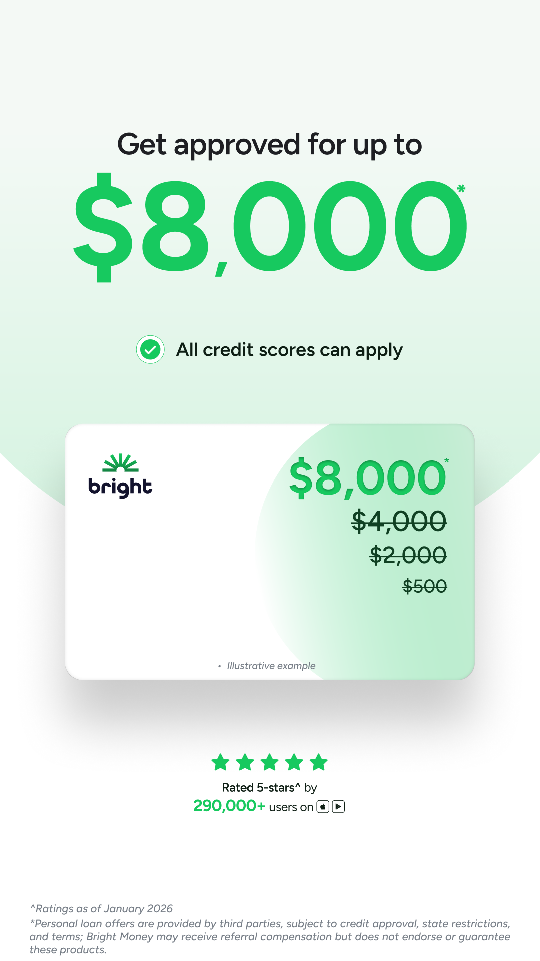 Bright Money Facebook ad
